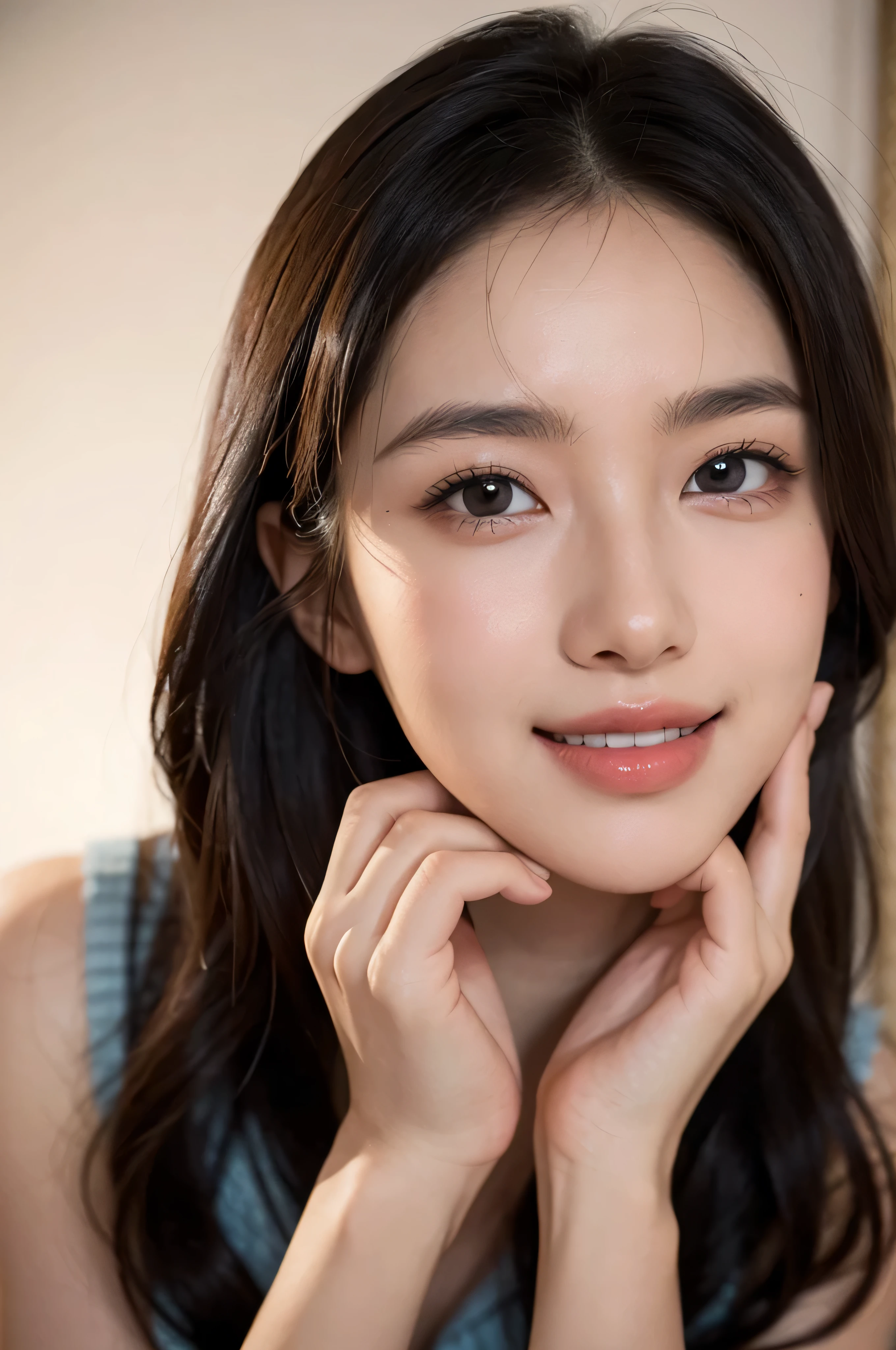 (masterpiece:1.3), high resolution, ultra detailed, extremely detailed CG unity 8k wallpaper, realistic, photo-realistic, RAW photo,
beautiful detailed face, pale skin, realistic glistening skin, detailed cloth texture, detailed hair texture, Perfect body, Beautiful Face, accurate, Anatomically correct,
Highly detailed face and skin texture, natural neck length, (beautiful hands), (fair skin:1.2), Thin legs, Thin feet,
BREAK, Detailed eyes, symmetric eyes, Light Brown eyes, Double eyelids, Thin eyebrows, (Glossy lips:1.4), ((gently smile:1.2)), (blush:1.1),
BREAK, (A Classy and Cute girl:1.3),
