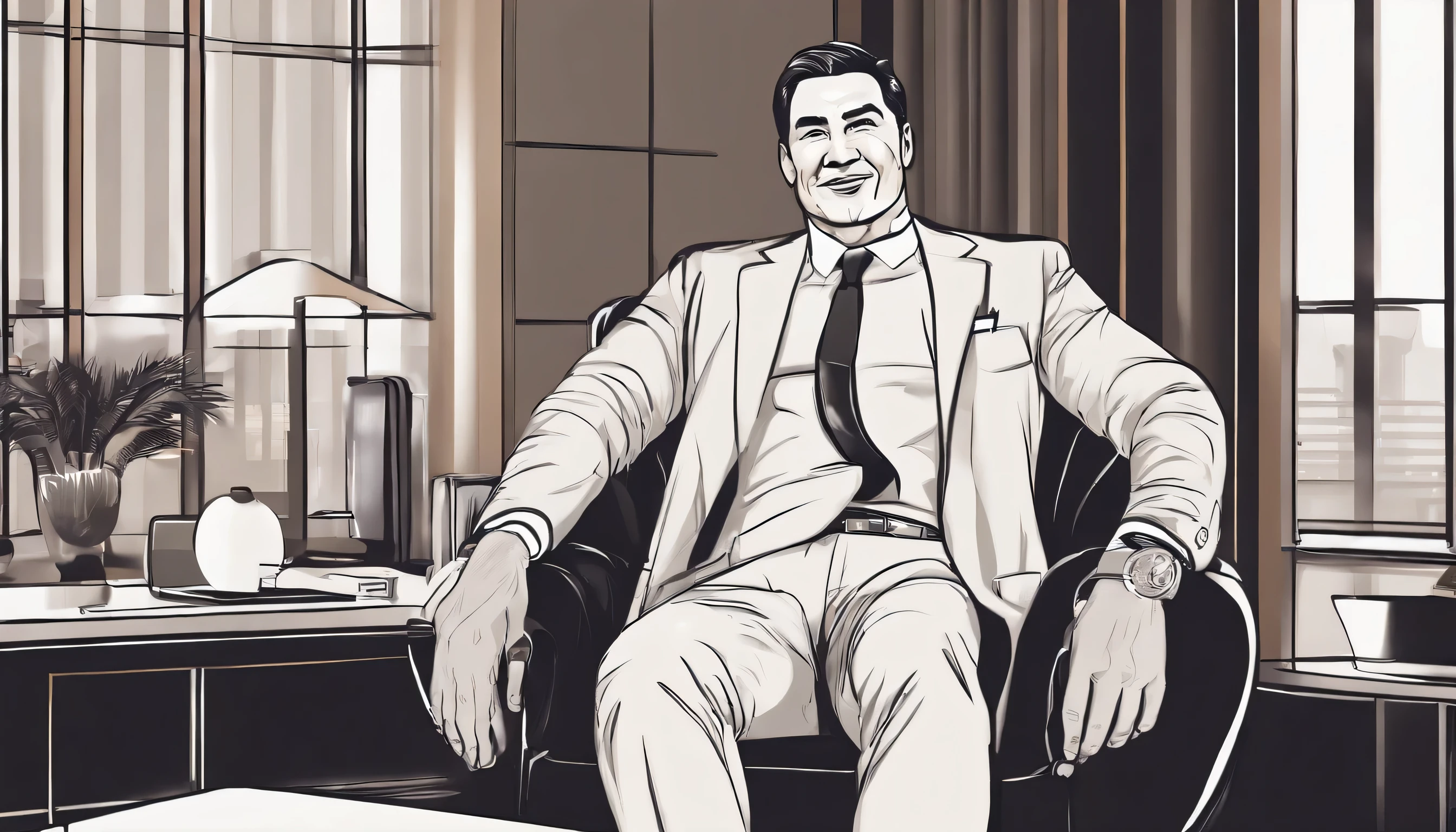 50 years old,father,Glossy suit ,father sat on the chair,khd,At work,big muscles, gay ,black hair,asian face,masculine,Talented people,The boss is,good looking,sex,leather gloves,a lustful father,look straight ahead,father is good looking,Dad is a shitty father.,((A timeless beauty is next to me)))