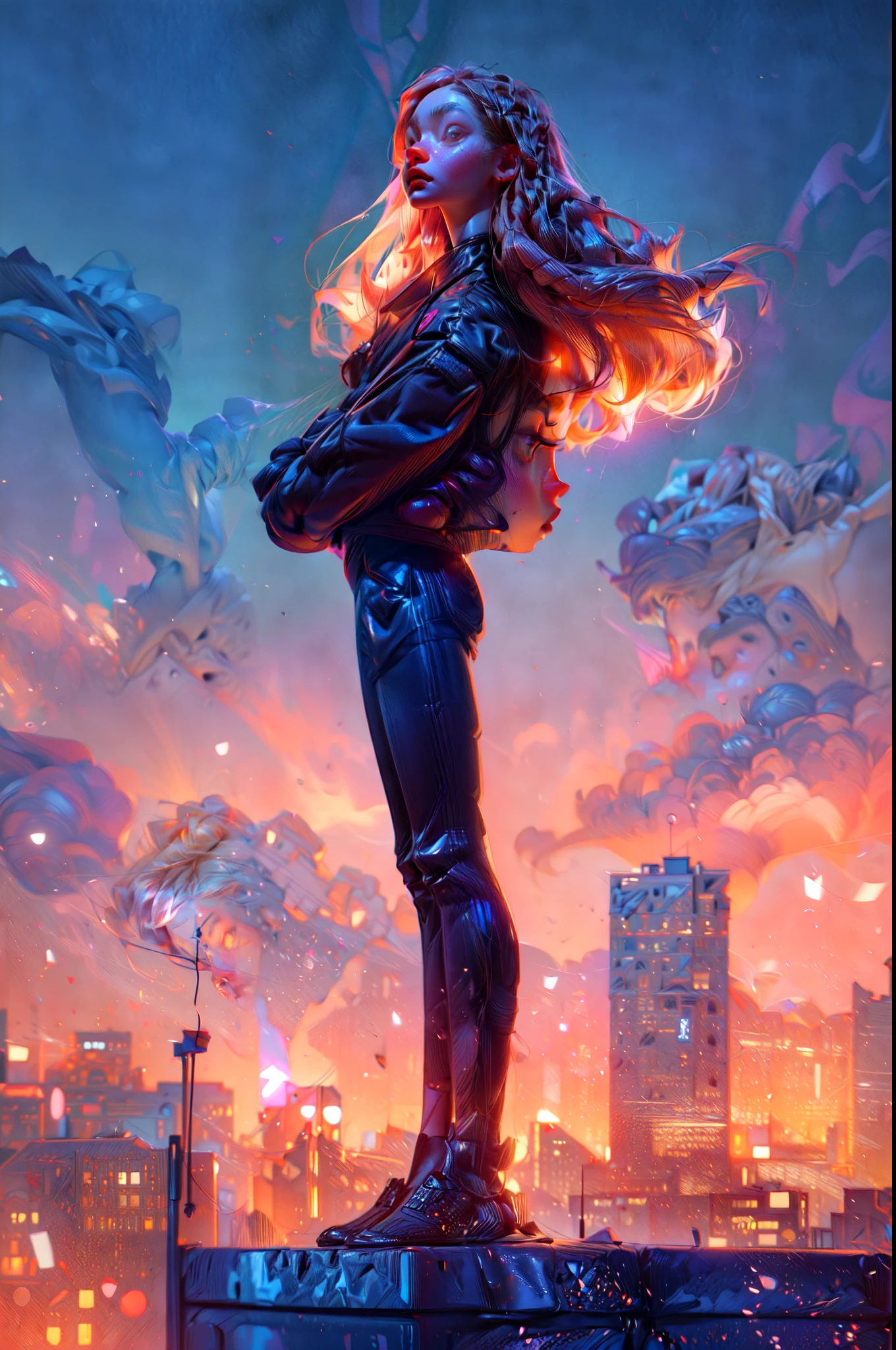 Highest quality,The perfect masterpiece,Perfect artwork,8K,Delicate face,(hakuhatsu:1.3), pearl illusion,Cyberpunk,fashion trend,3s material,high-definition,detail representation,c4d,3D,octane rendering,ray tracing,complex details,animated lighting,OCrenderer,8k,