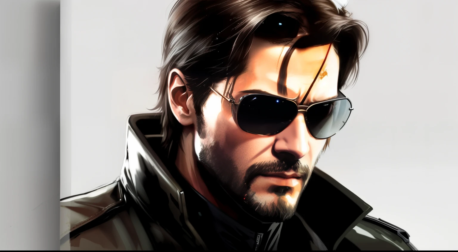 drawing of a man with a gun and sunglasses, clear high quality work of art, Metal gear in Solid Art style, concept art in the spirit of Ernesta Halimova, metal gear snake, Striking detailed art style, Portrait of Adam Jensen, HQ 4K Phone Wallpaper, Kane from the team & conquer, super high quality art, Portrait of John Wick, HD works, very detailed character designs