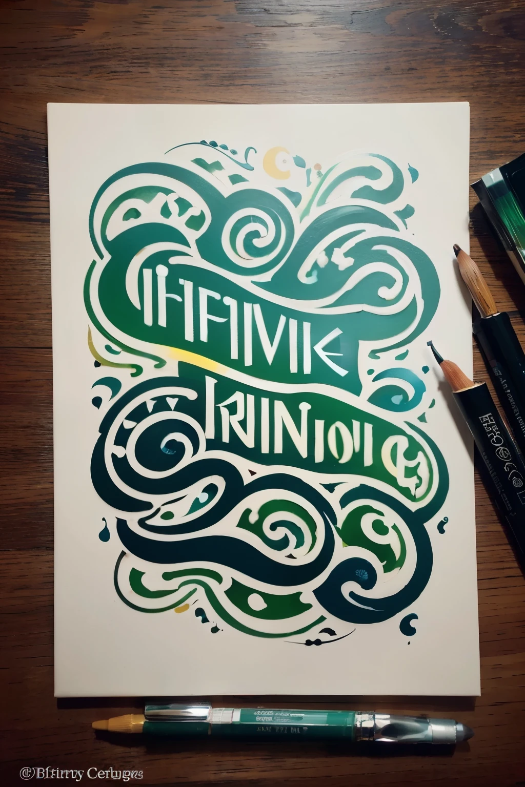 Write Art through a painting with typography and calligraphy and their combination, with different layout and amazing font.Create  a painting with typography and calligraphy and their combination, with different layout and amazing font, with these colores ( red, blue, yellow and green) caption: just ART . Be innovation be creation write : ART for caption , creat a painting with typography and calligraphy,The "Creative Canvas" concept aligns perfectly with Let'sArtHere's vision. It combines the essence of art, creativity, and imagination in a visually appealing manner. Vibrant and playful colors like bold red, bright yellow, and deep blue, representing creativity, energy, and diversity. Brushes, paint palettes, stickers, and artistic shapes to symbolize various forms of art and the diversity of artistic expression. Let'sArtHere is an art-focused company that provides various art and sticker products. The logo aims to represent the company's passion for creativity, artistry, and imagination. LOGO will be "faeftekhar"
