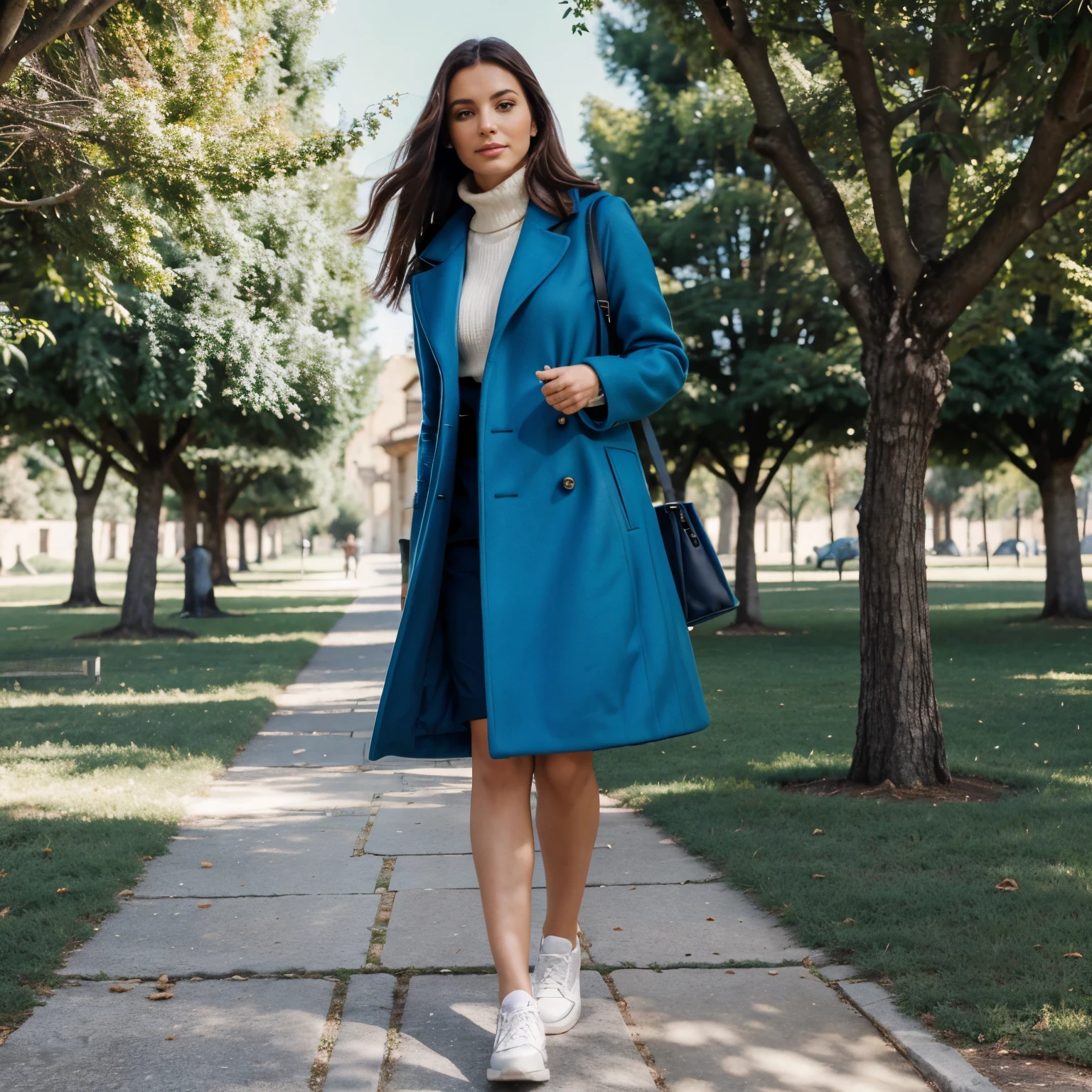 @Samanta passeggiata al parco occhi azzurri con cappotto elegante