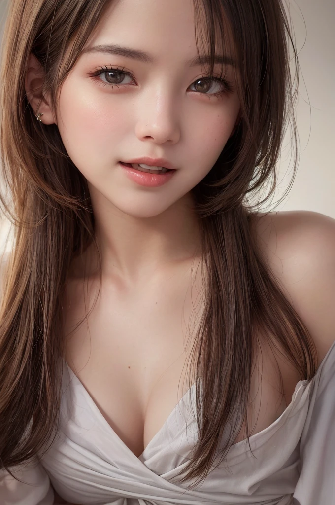 (Close up)(((portrait from waist to head))), ((((CAucasian)))), young girl, masterpiece, high detailed, alluring expression, alluring smile, open mouth:0.8,(((sideshoot))), (((sexy attire))), nsfw, subtle nudity
