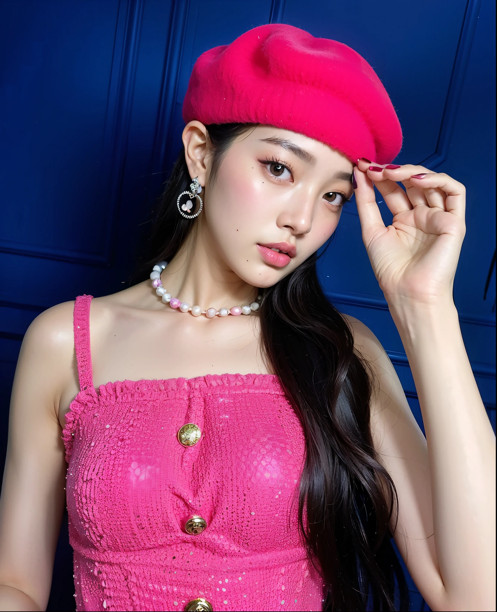 araffe wearing a pink dress and a pink hat, blackpink jennie, portrait of jossi of blackpink, bae suzy, jinyoung shin, jossi of blackpink, jaeyeon nam, popular south korean makeup, lalisa manobal, park ji-min, leaked image, ulzzang, lalisa manoban of blackpink, jia