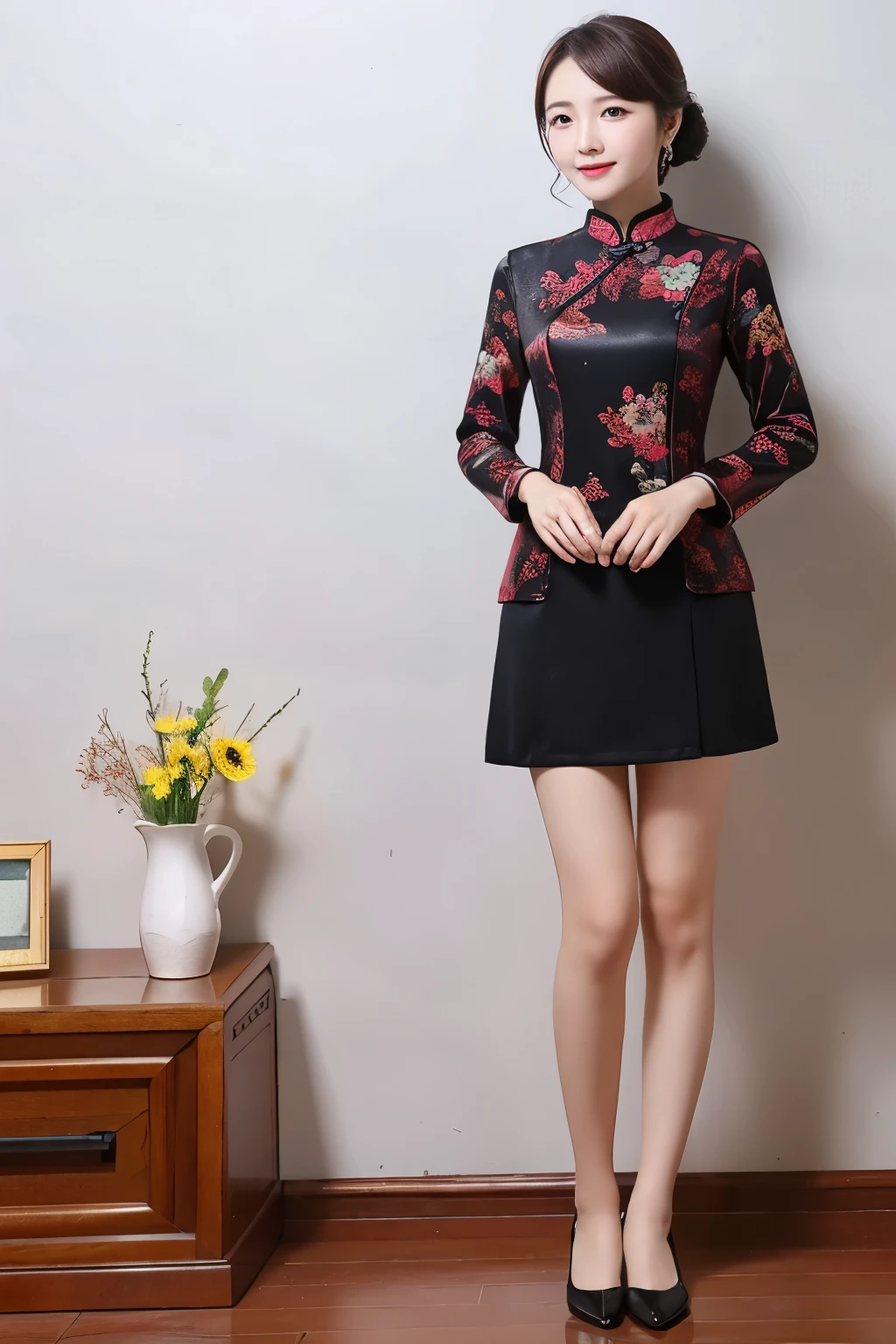 ((best quality)), ((masterpiece)), (detailed), perfect face,,woman,cheongsam,standing posture