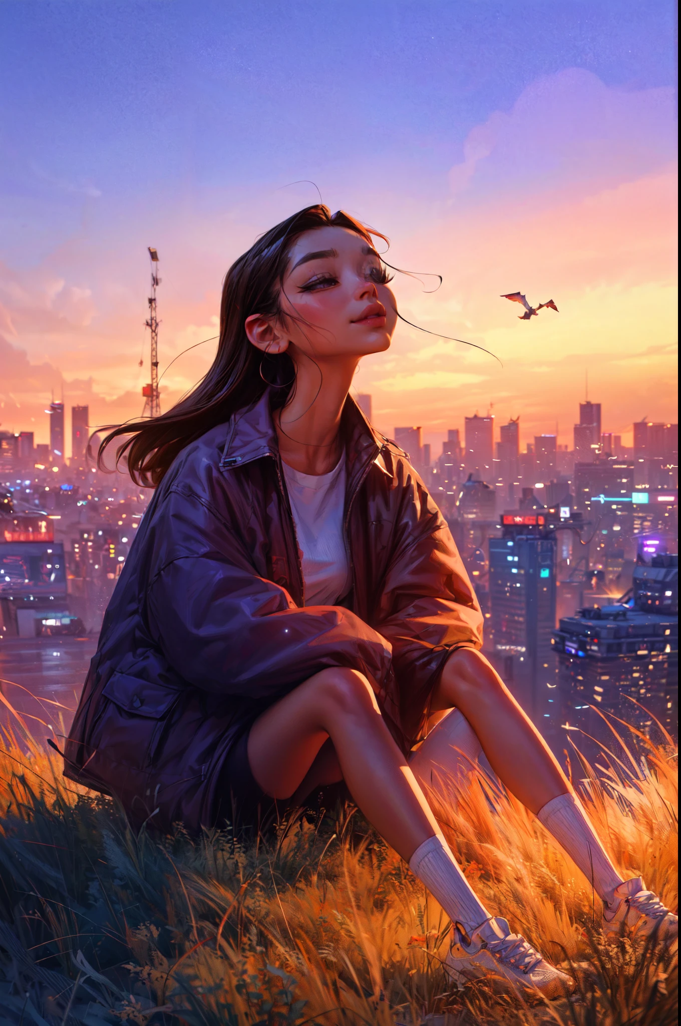 Highest quality,The perfect masterpiece,Perfect artwork,8K,Delicate face,(hakuhatsu:1.3), pearl illusion,Cyberpunk,fashion trend,3s material,high-definition,detail representation,c4d,3D,octane rendering,ray tracing,complex details,animated lighting,OCrenderer,8k,