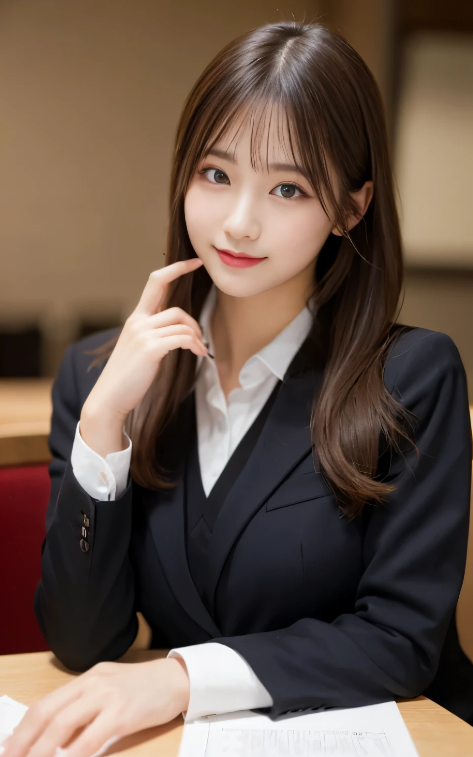 table top, highest quality, figure, super detailed, finely, High resolution, 8k wallpaper, 完璧なダイナミックな構figure, beautiful and fine eyes, Sexy下着,bob hair, middle of chest, natural color lip, ランダムでSexyポーズ,smile,20 year old girl、Huge 、suit、suitジャケット、Sexy、nipple,Cowgirl