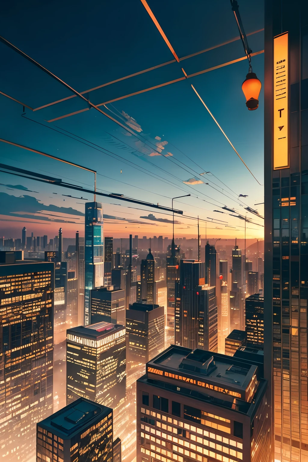 In the heart of a bustling metropolis, the pi network logo comes to life, brilliantly shining against the backdrop of towering city buildings. The logo, a symbol of innovation and connectivity, is elegantly designed, with crisp lines and dynamic lighting that illuminates the intricate details. The cityscape around it is a vibrant tapestry of architecture and urban life, with buildings of various shapes and sizes, adorned with glass facades and neon signs, reflecting the colors and energy of the city. The sky above is painted with the hues of sunset, casting long shadows over the city streets, adding depth and dimension to the scene. This digital illustration, rendered in ultra-