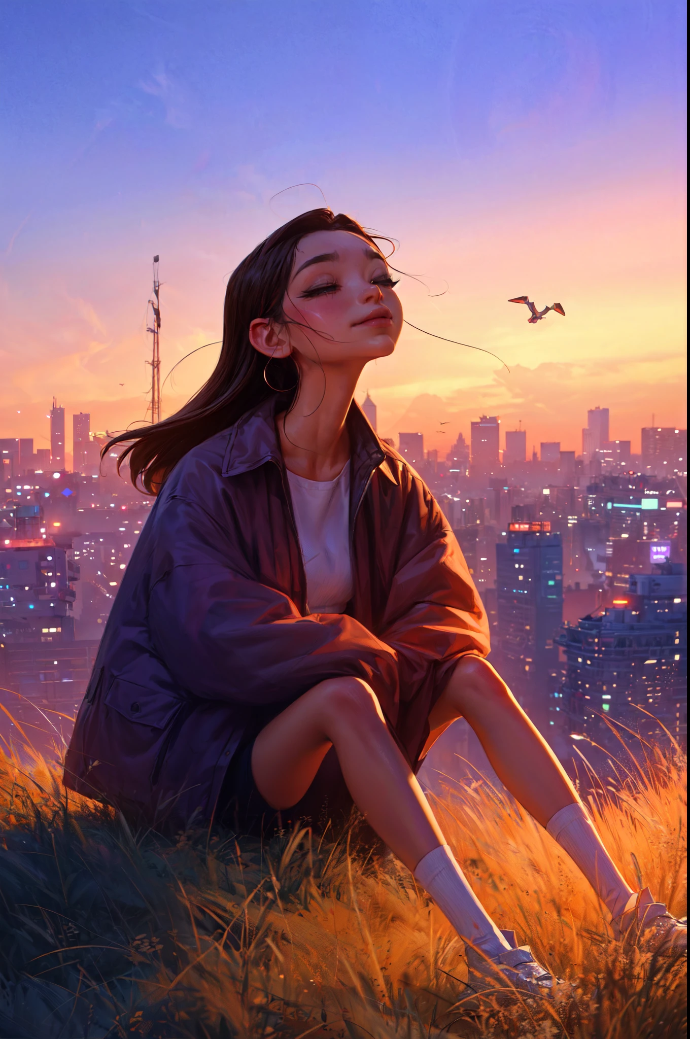 Highest quality,The perfect masterpiece,Perfect artwork,8K,Delicate face,(hakuhatsu:1.3), pearl illusion,Cyberpunk,fashion trend,3s material,high-definition,detail representation,c4d,3D,octane rendering,ray tracing,complex details,animated lighting,OCrenderer,8k,