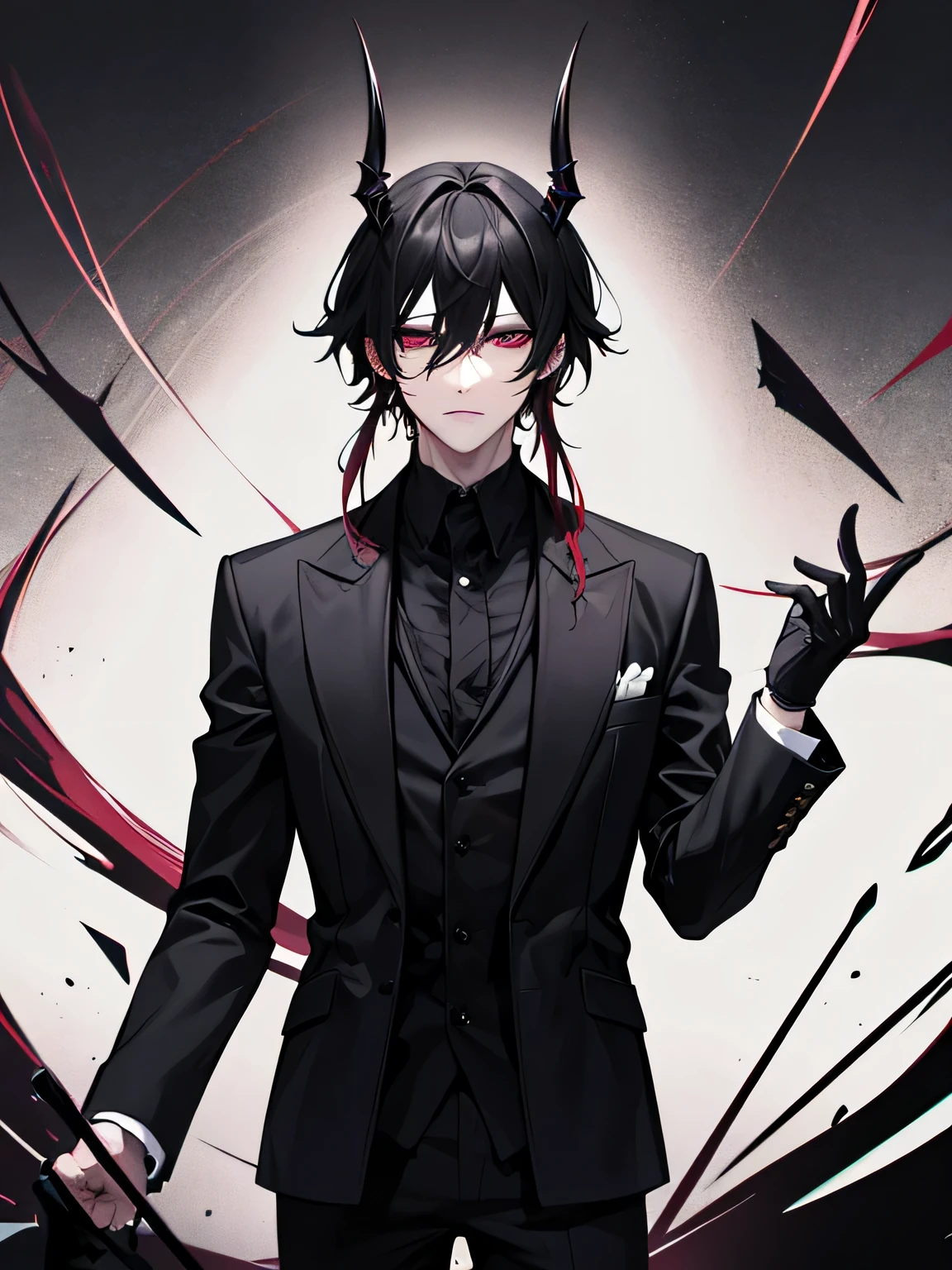 A demonic cool looking guy in balck clothes