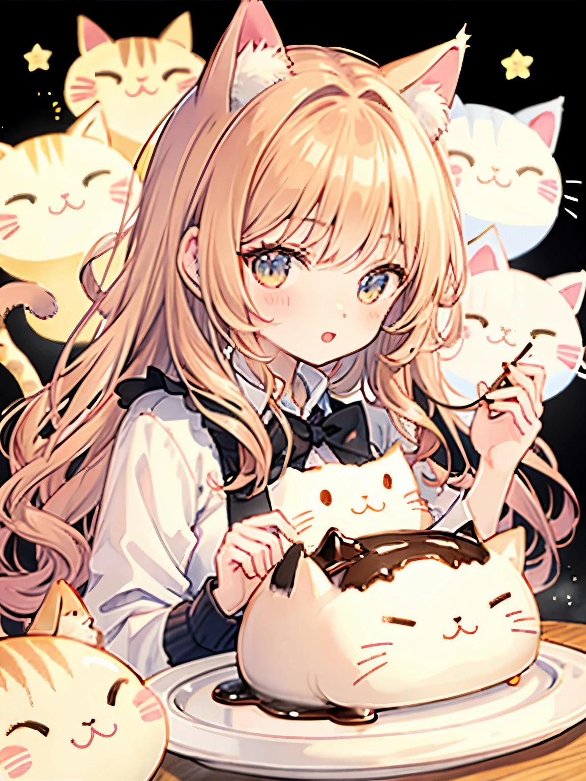 cat-shaped pudding,🍮