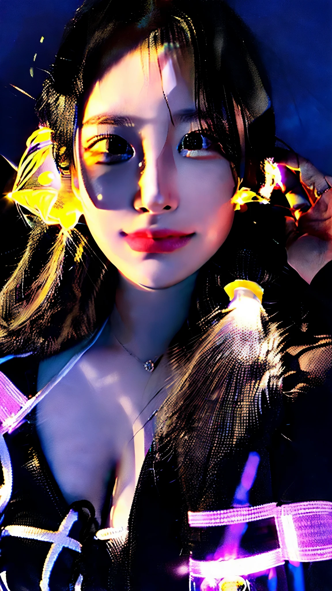Generate a portrait with a combination of key and fill lights, ensuring that facial features are well-lit. Experiment with both natural and controlled artificial lighting to achieve various effects that highlight the subject's features.