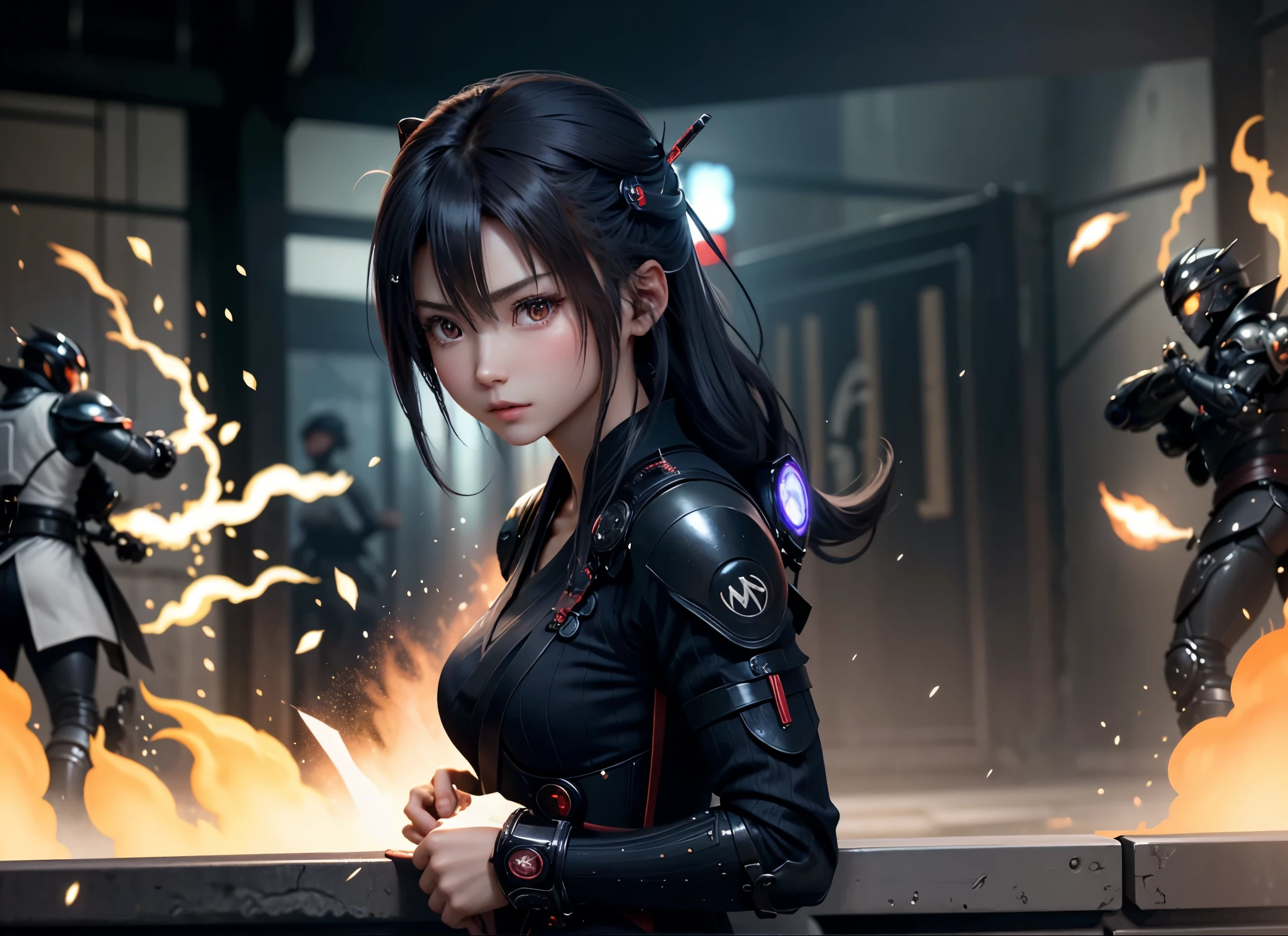 universe、ninja、beautiful、cool、cool、fantasy、未来ninja、coolninja、beautifulくノ一、cyber enemy、Future robot weapons are surging、Struggled、未来のメカニックなninja武器、遠い未来のuniverseninja戦争、cool扉絵、homepage picture、attention、During the battle、Sense of presence、explosion、incandescent、Lots of information、Fighting everywhere、free-for-all fight、