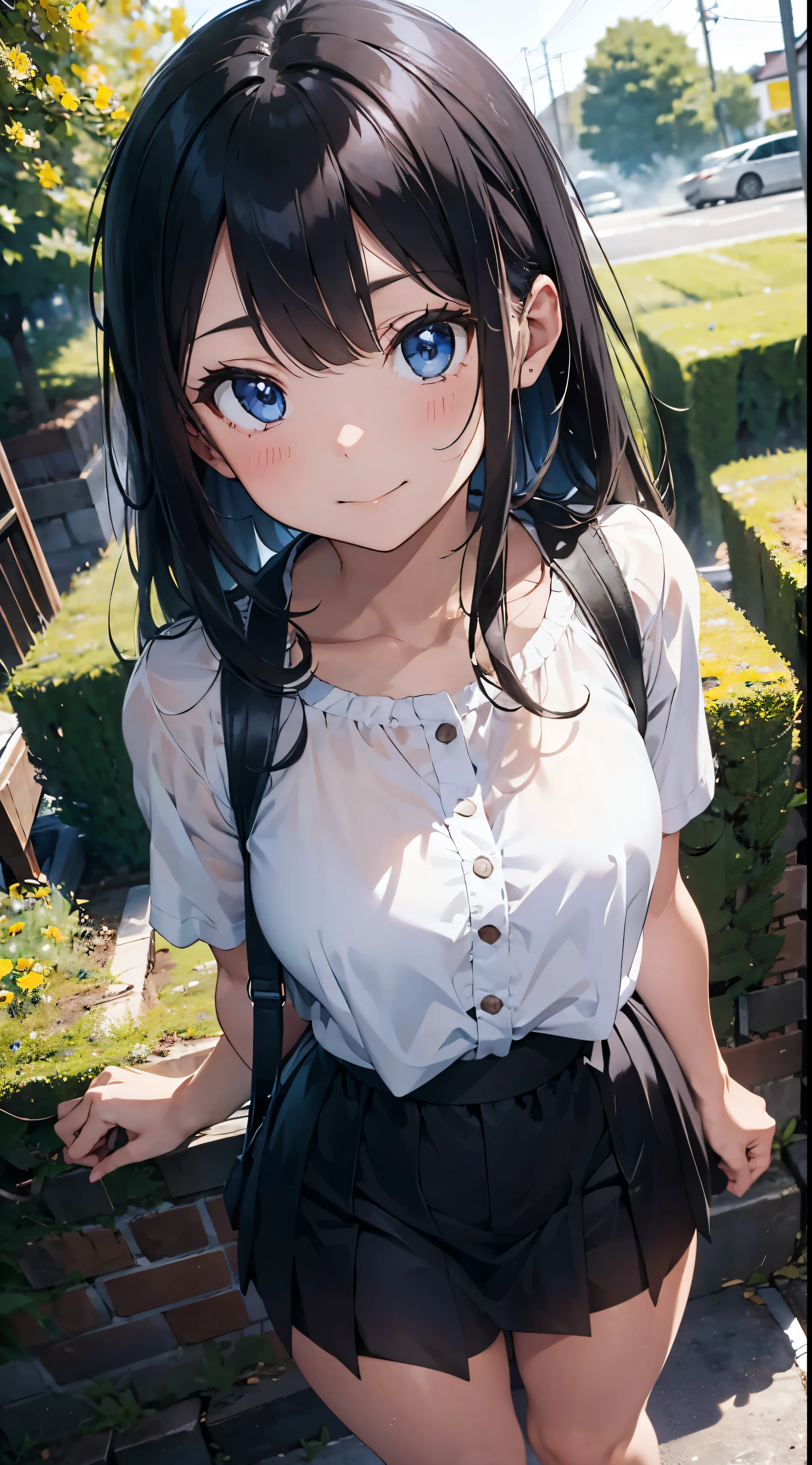 A view from above of a beautiful nude girl
BRAKE
the place is dense forest and there is a spider web
BREAK
she is wearing a summer blouse with flowers and White mini skirt
BREAK
Smile features
BREAK
black hair, blue eyes, long hair, high quality, ultra high resolution