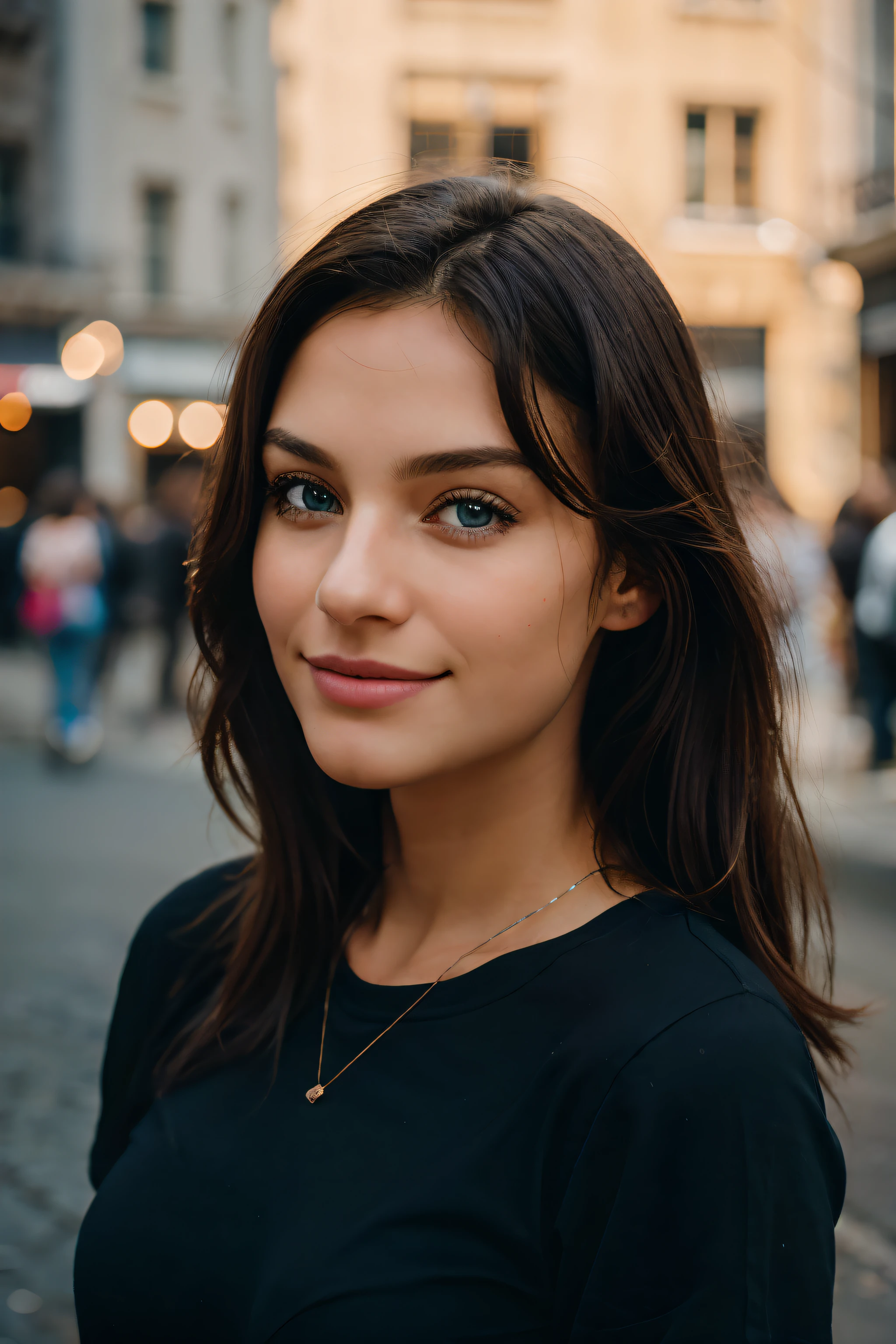 /imagine prompt: 150


cute beautiful brunette wearing a black tshirt and jeans (standing on the street), very detailed, 21 years old, innocent face, natural wave hair, blue eyes, high-res, masterpiece, best quality, intricate details, highly detailed, sharp focus, detailed skin, realistic skin texture, texture, detailed eyes, professional, 4k, charmer smile, shot on Canon, 85mm,shallow depth of field, Kodak vision color, perfect fit body, extremely detailed, photo_\(ultra\), photorealistic, realistic, post-processing, max detail, roughness, real life, ultra realistic, photorealism, photography, 8k uhd, photography (film grain) medium shot to close up shot happy smiling atmospheric dark lighting