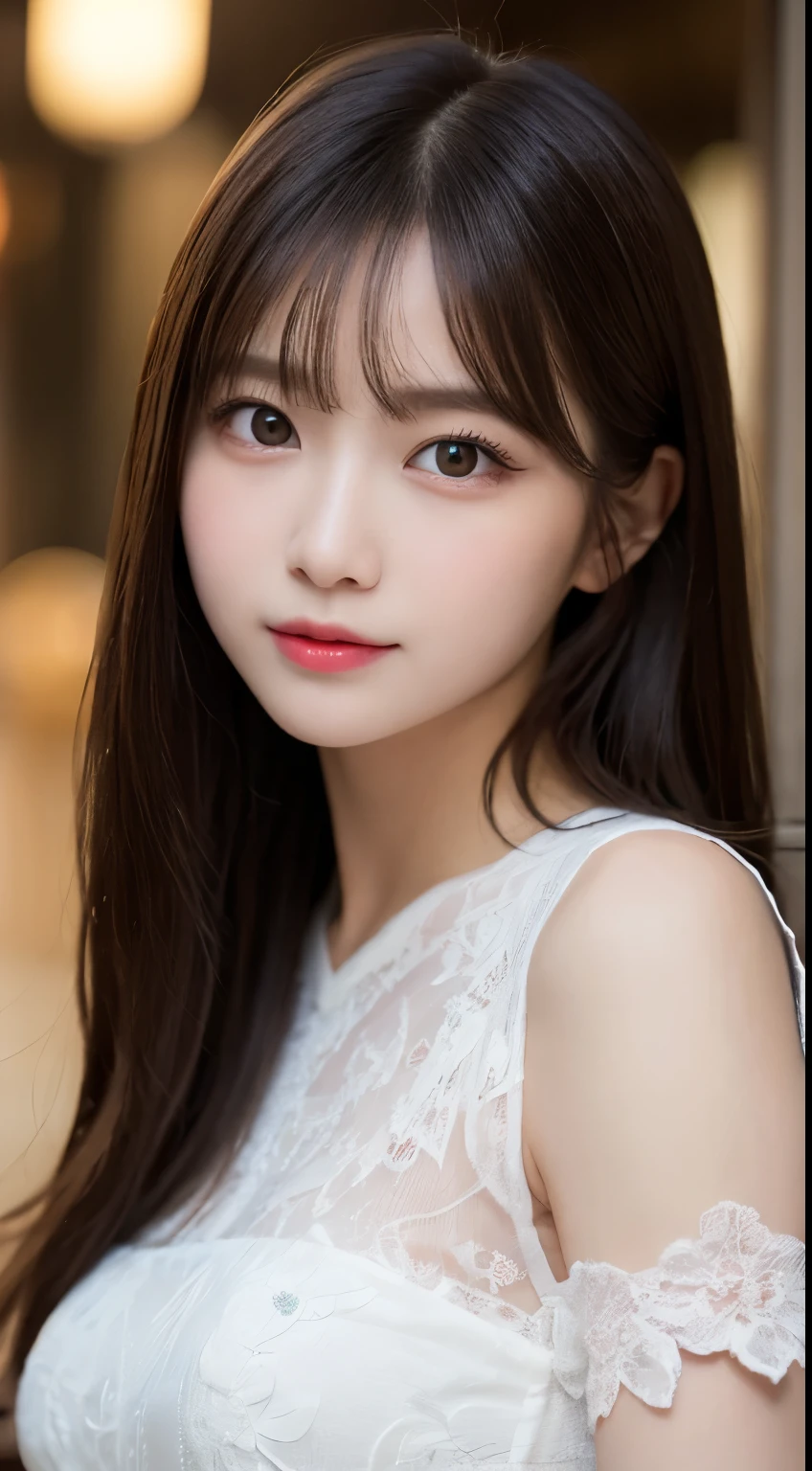 table top, highest quality, shape, Super detailed, finely, High resolution, 8k wallpaper, 完璧なダイナミックな構shape, beautiful and detailed eyes, Classy and gorgeous Chinese clothes,straight hair,,natural color lip,smile,20 year old girl、cute、Sexy looking at camera,Always blur the background,perfect and beautiful face,Take only the face,beautiful and detailed face、slim face and style、Big eyes、elegant face、beautiful and detailed face、KPOP idol face、japan idol face、Big eyes、Top floor of high-rise hotel、blur background、Take a full body photo、Kung Fu pose using the whole body（tiger&#39;s fist）