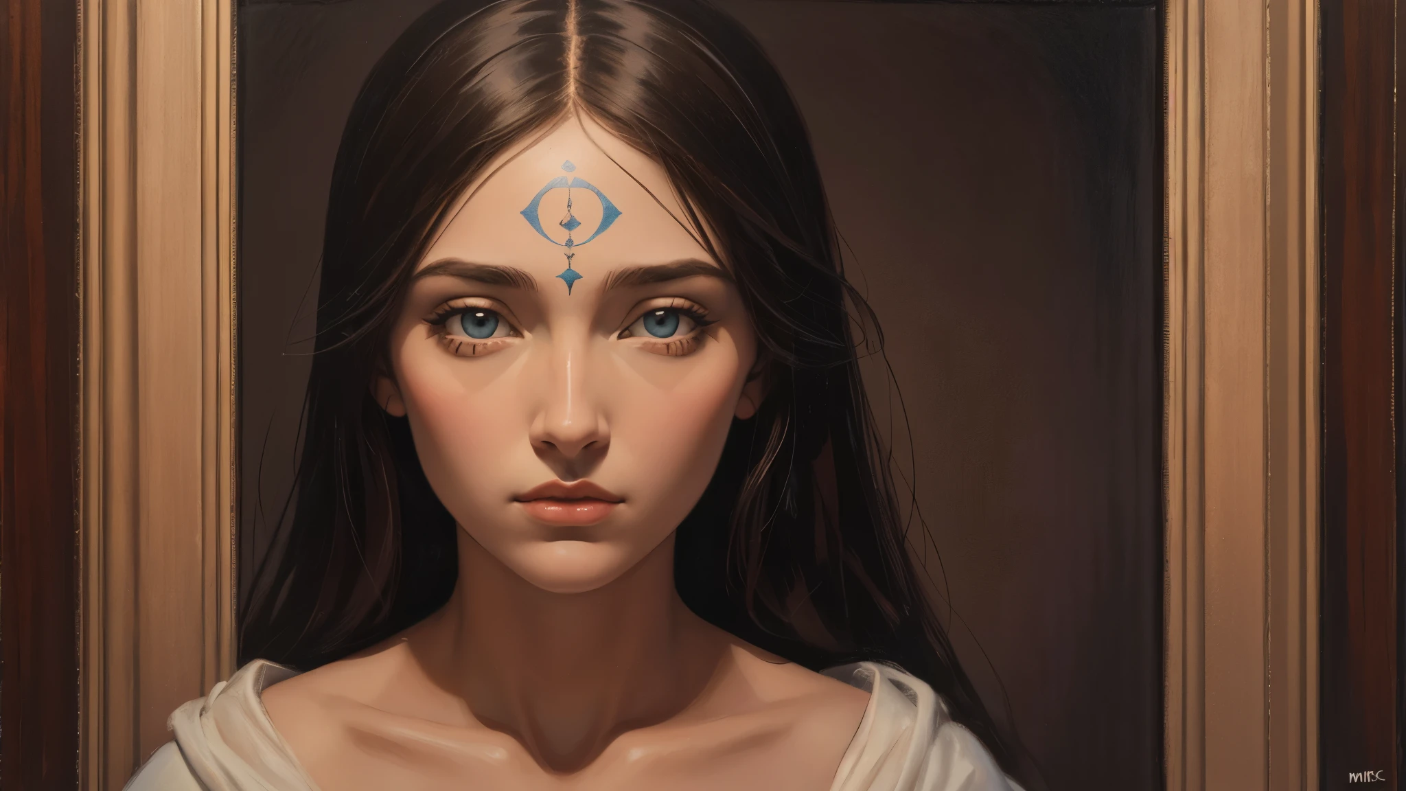  female face, beautiful girl, Linear view, Mike Mignola, symmetrical face 8K 3D, acrylic painting Pastels Renaissance   