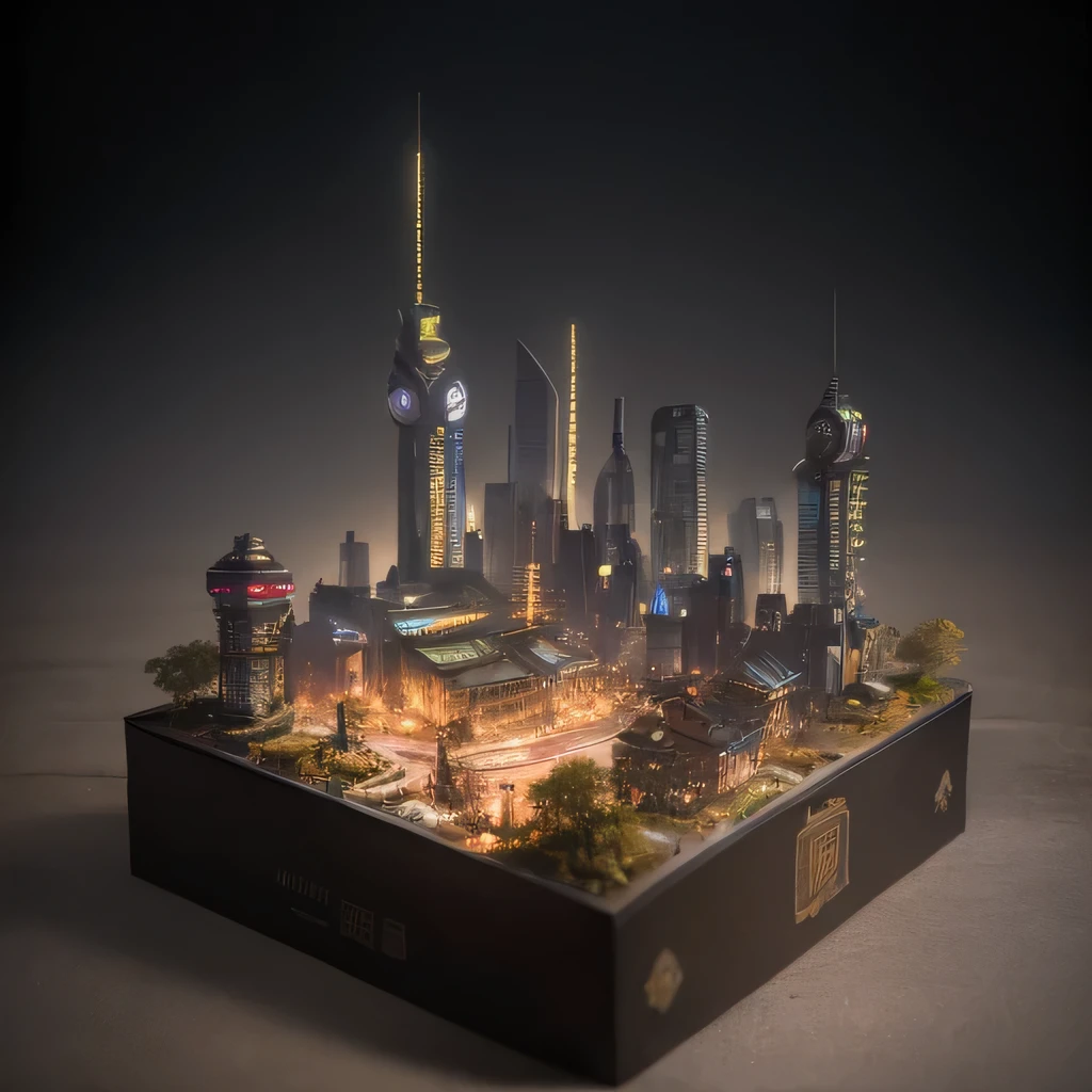 2658年Lunar soil realistic model, (bifurcation, original photo, best quality, masterpiece:1.4),SteampunkCyberpunk6820 City,(CyberpunkLunar soil light:1.3), Lunar soil (related to land),(in a small nature box:1.3),Isometric, small nature, landscape on foundation,landscape,