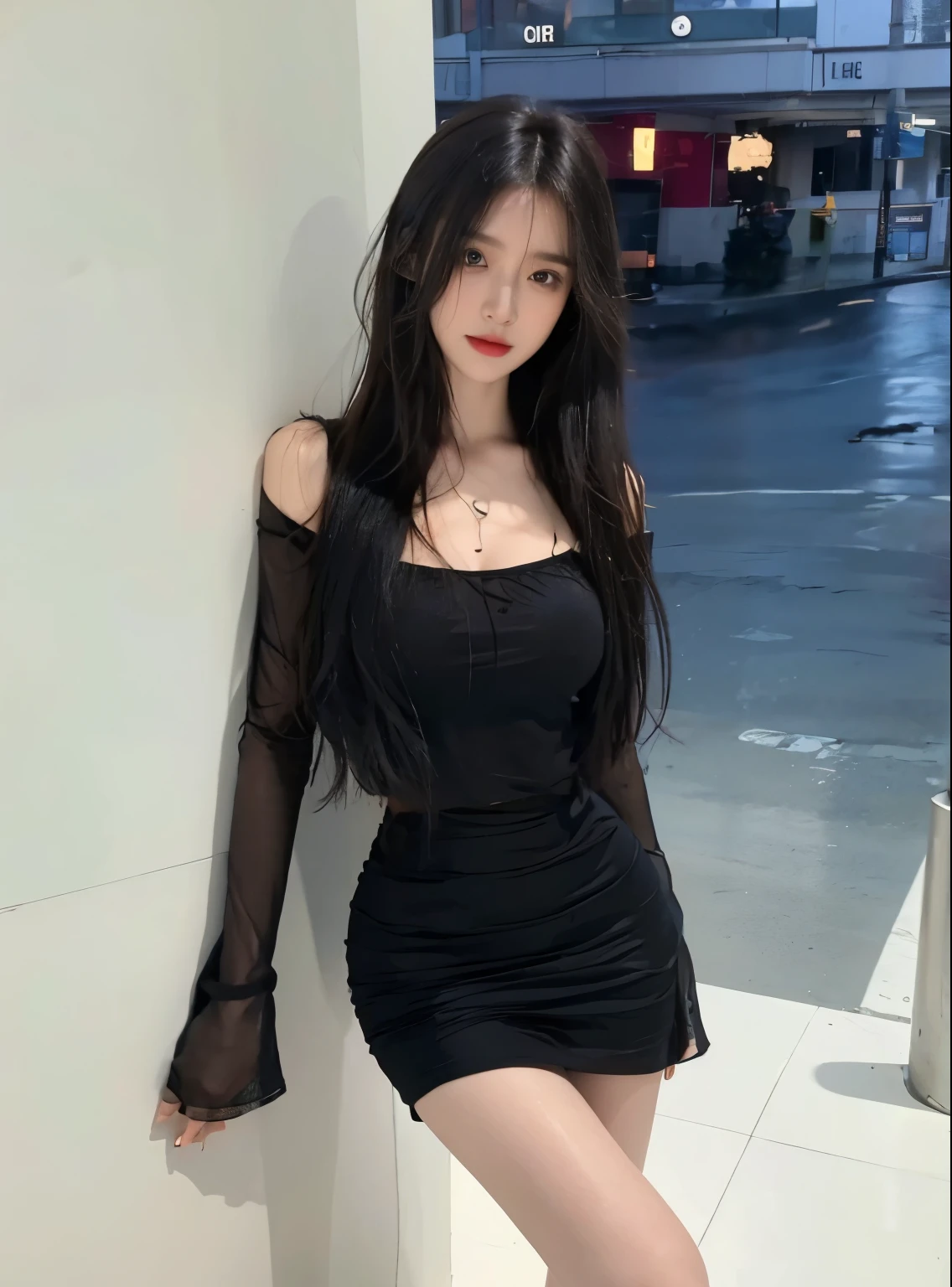 korean woman in a black dress posing for a picture, gorgeous young korean woman, beautiful korean woman, beautiful young korean woman, gorgeous korean model, korean girl, korean women's fashion model, korean woman, beautiful korean girl, young adorable korean face, jaeyeon nam, korean girl, cute korean actress, beautiful girl model, korean girl with long hair, blackhead, black-hair, sex pose