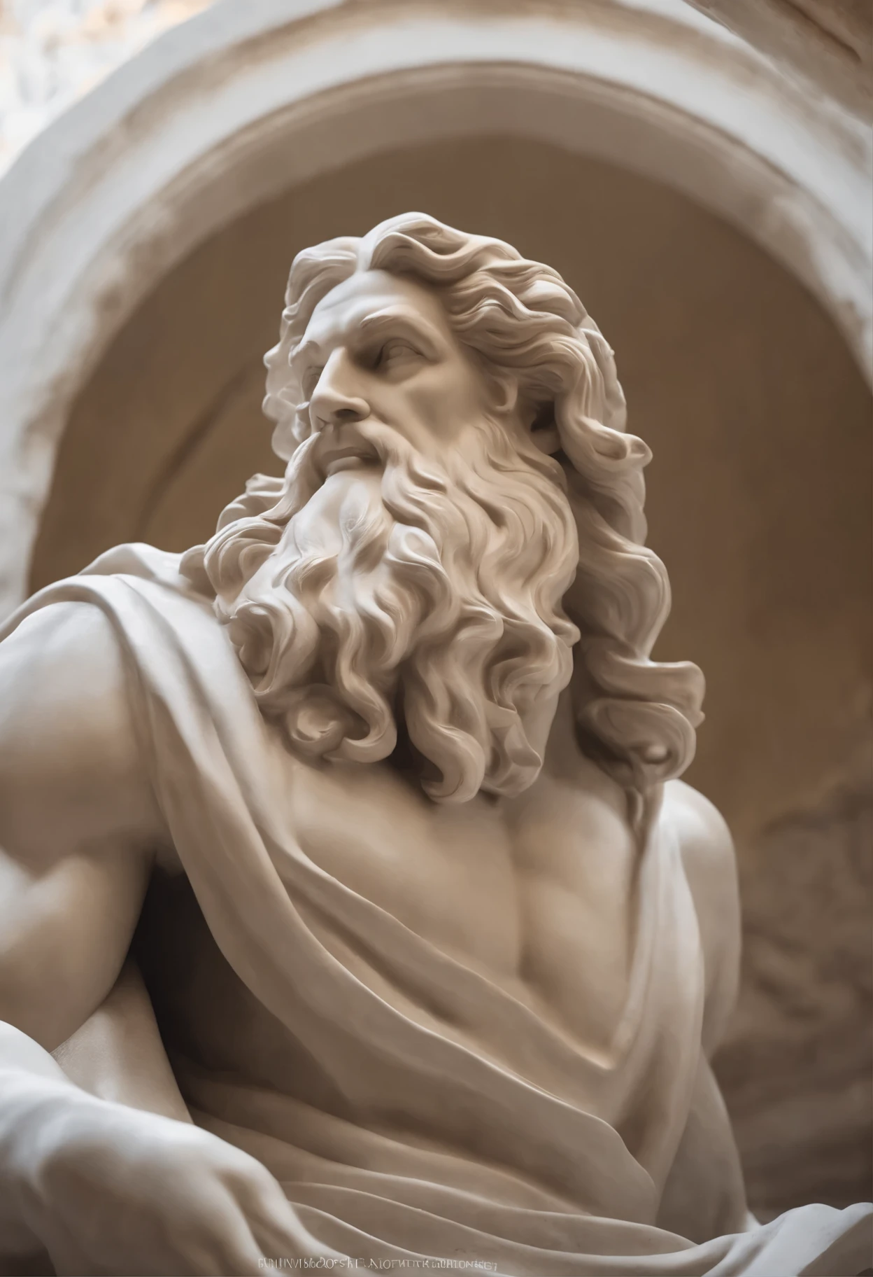 (best quality,8k,high resolution,masterpiece:1.2),Super detailed,(actual,photoactual,photo-actual:1.37),Greek Zeus,Bust statue,Stronger,looking aside,immortal,minute details,White background,marble texture,expressive face,thunder symbol,powerful gaze,Fantastic aura,dramatic lighting,A sense of majesty,bearded,wrinkle,Aged appearance,The presence of majesty,muscular,weathered appearance,majestic crown,intense expression,ancient gods,artistic interpretation,exquisite craftsmanship,proud gesture,Royal robes,command posture,bright colors,eternal beauty,fascinating sculpture,awesome existence