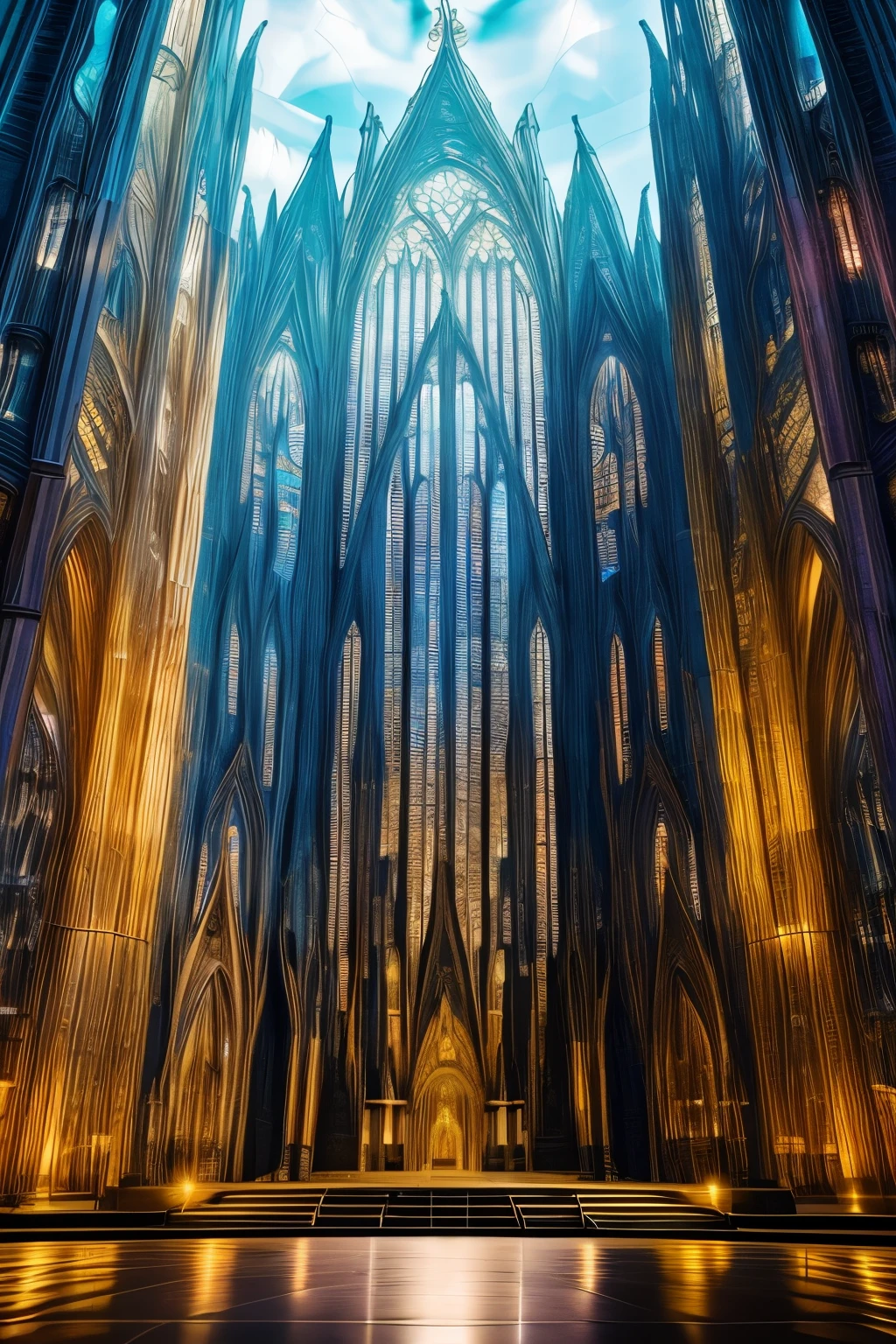 best quality, 32k, RAW photo, incredibly absurdres, extremely detailed, delicate texture, very beautiful translucent cathedral, iridescent translucent anatomy diagram