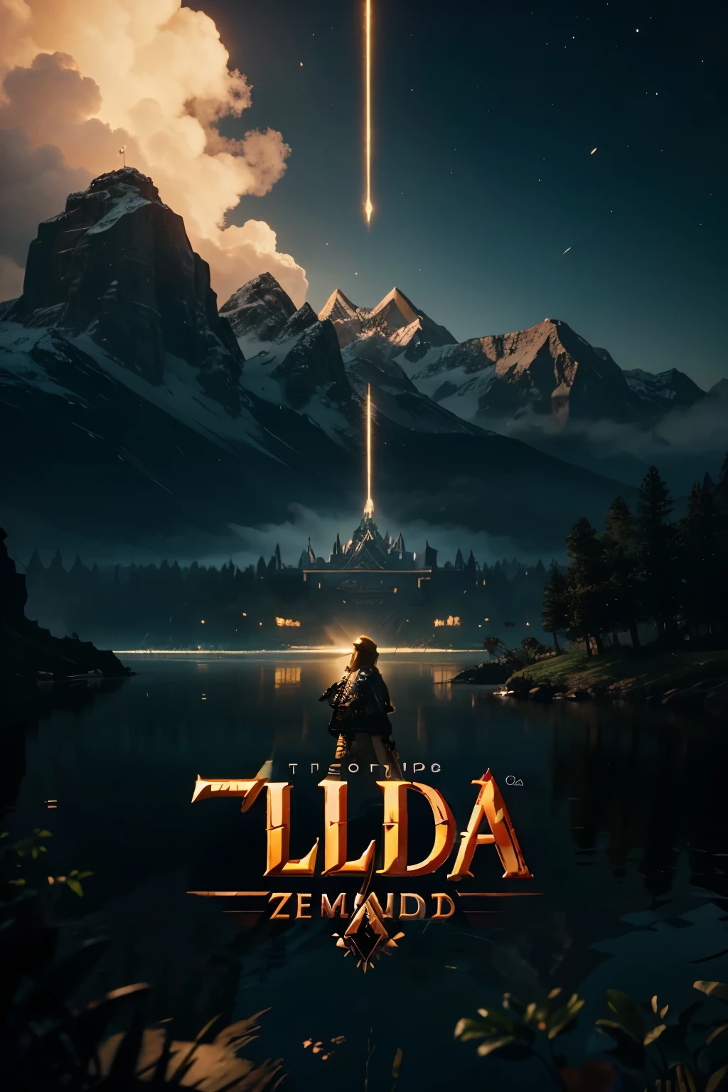 8k imagotype with the name Rising with Legend of Zelda Font