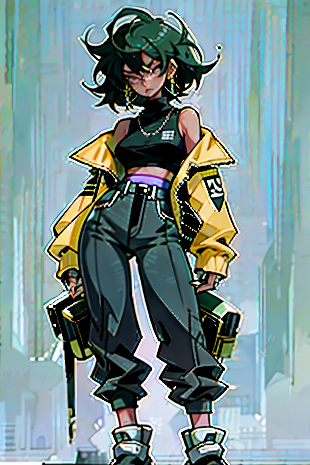 (masterpiece: 1.2, best quality), 1lady, solo, big tits
Dark skinny jeans, oversized sweater, ankle boots, sharp focus,
Loose waves, central part
Simple hoop earrings, cool, cool, fashionable, rockstar
Green Park