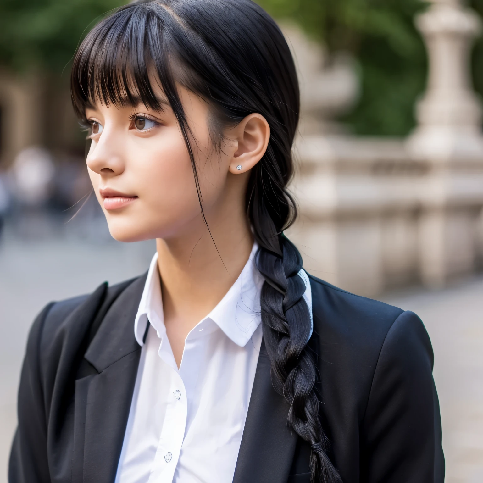 Blazer Braid Beautiful Girl European Black Hair