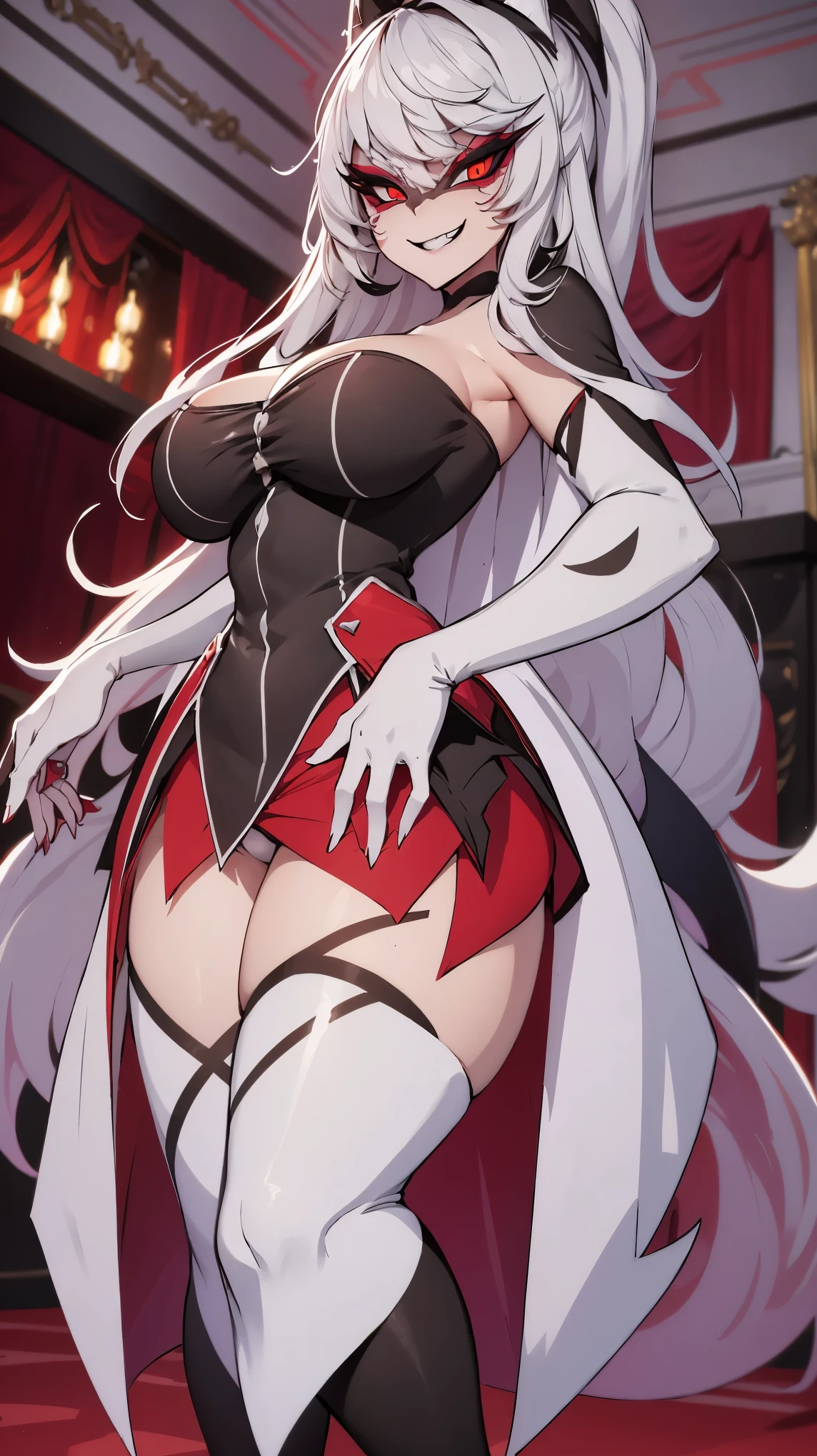 (((Carmilla Hazbin Hotel))), (((Gray skin))), (((excitada))), (((thick))), (((sexy pose))), (((ultra-detalhado))), (((busty))), (((big breats, big tits))), (((big ass, big butt))), (((orgasm))), (((perverted evil smile))),