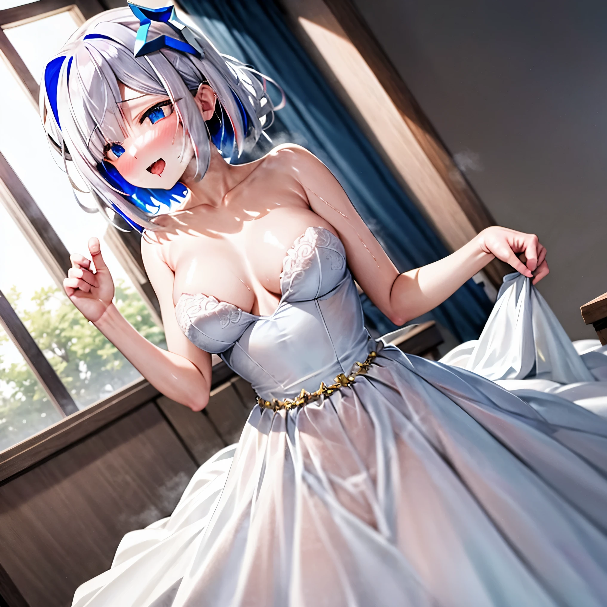 NSFW,Hololive,Amane Kanata,Wedding dress
