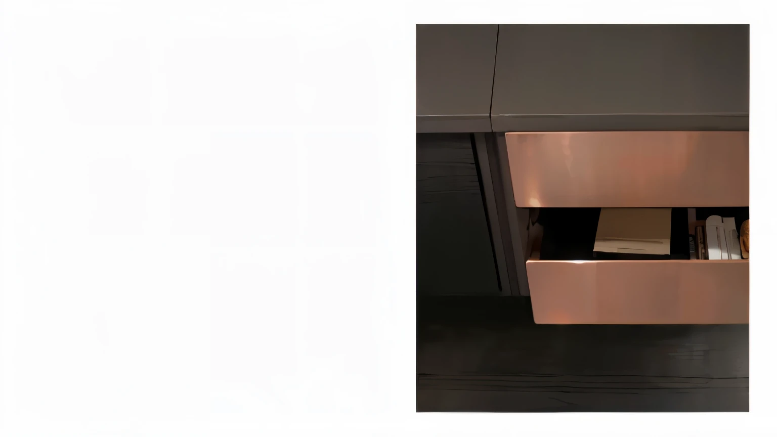there is a picture of a kitchen with a copper sink, copper details, copper elements, intricate copper details, copper, ocher, Award details, Award-winning design, Award-winning masterpiece, 材质 黄copper & copper gold, Exquisite and delicate details, Stylish design, 青copper, view, Encouraging, 青copper material, Depth of detail, inspiration, exhibit, meticulous details