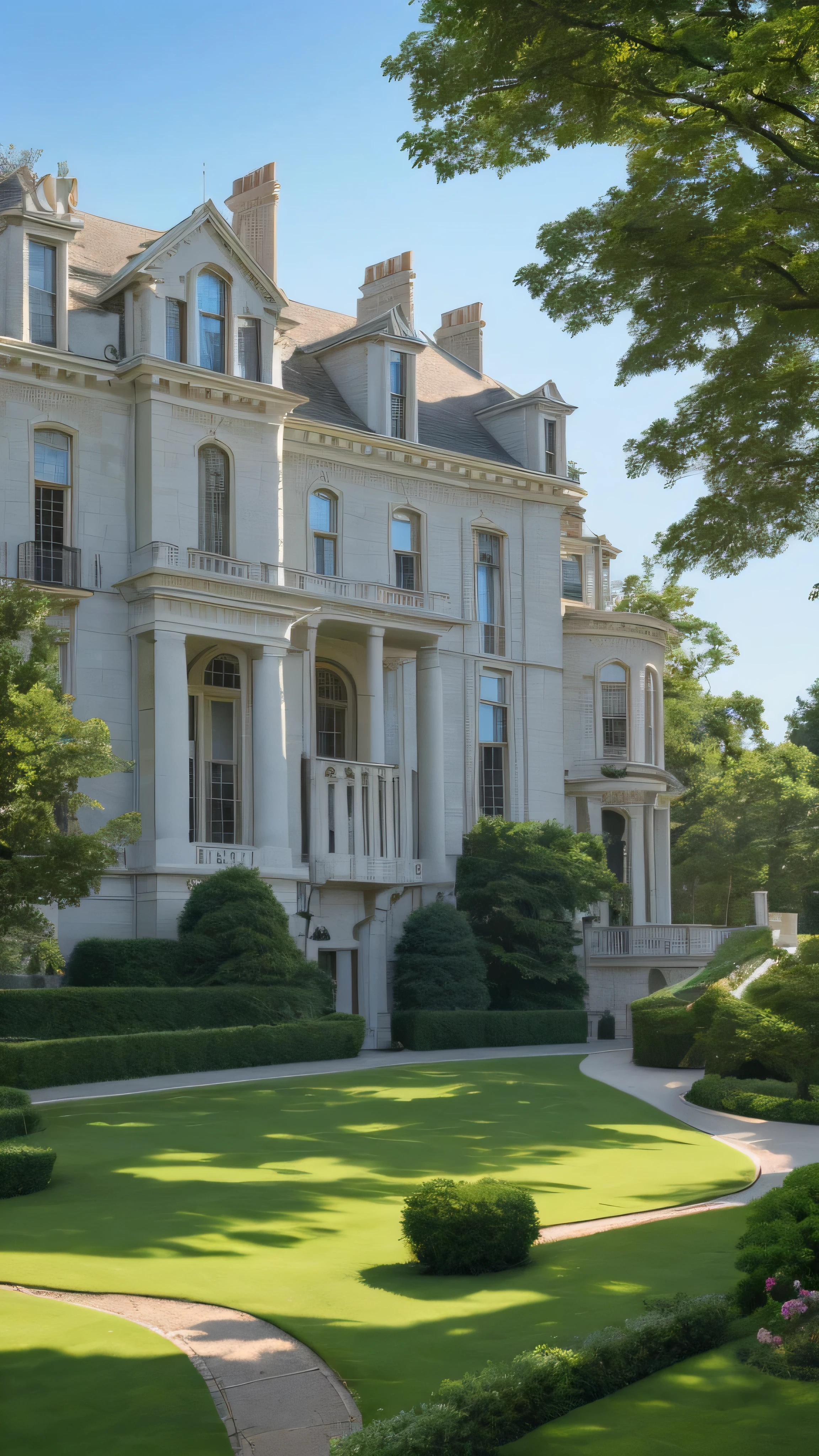 A outside view of a mansion