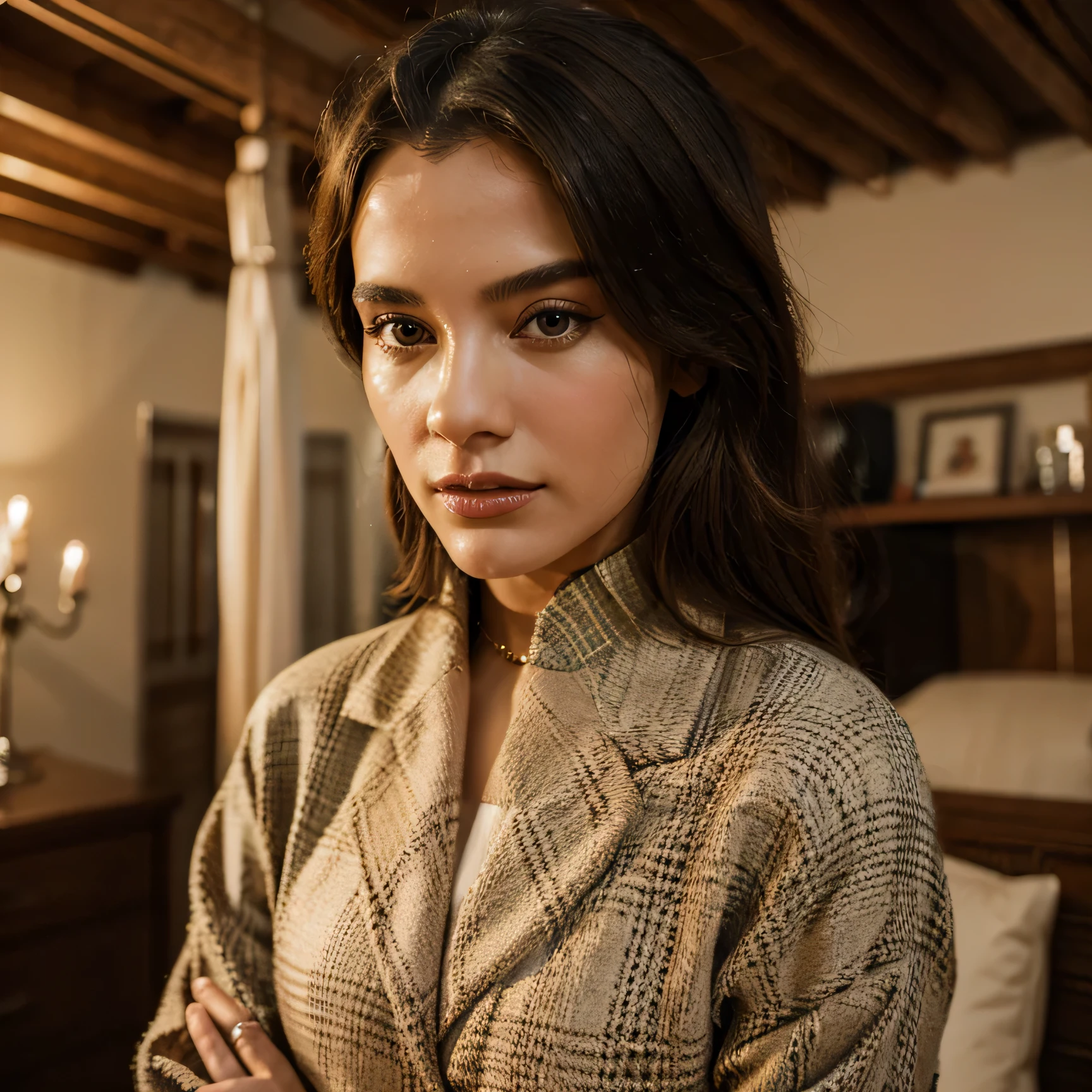 "Create a captivating post featuring our model adorned in the latest luxury fashion ensemble, set against a backdrop of sophistication. Emphasize the intricate details of the outfit and showcase the model's confident aura. Use warm, inviting tones in the caption to invite followers into the world of timeless style