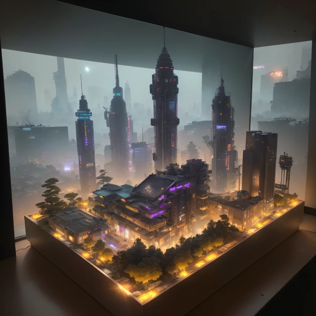 2658年Lunar soil realistic model, (bifurcation, original photo, best quality, masterpiece:1.4),SteampunkCyberpunk6820 City,(CyberpunkLunar soil light:1.3), Lunar soil (related to land),(in a small nature box:1.3),Isometric, small nature, landscape on foundation,landscape,