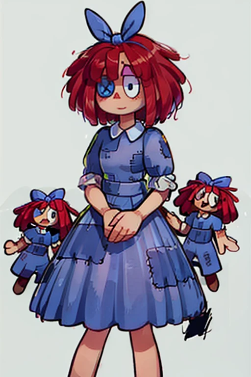 Red hair,doll,Ragatha,blue dress,detailed eyes