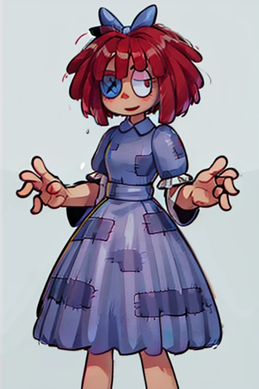 Red hair,doll,Ragatha,blue dress,detailed eyes