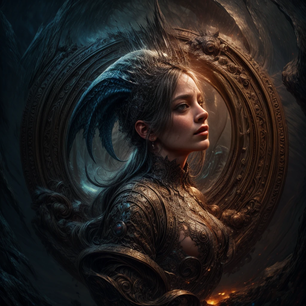 dragon, girl, exposd, nsfw, (fantasy world), nightmare (masterpiece: 1.2) (Realistic: 1.2)  (Best quality) (Detailed skin: 1.3) (Intricate details) (8K) 