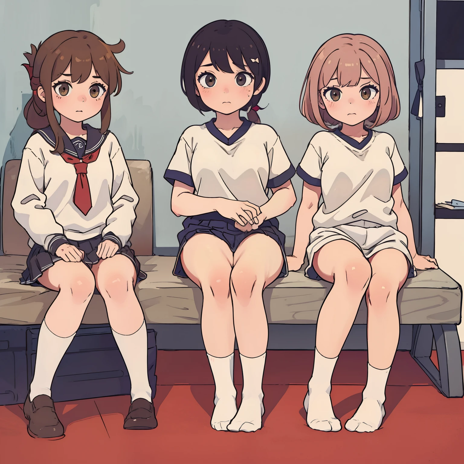 (masterpiece, best quality:1.2),illustration,8k,hd,1girl,solo,upper body,(portrait:1.2),brown_hair,folded_ponytail,brown_eyes,serafuku,long_hair,school_uniform,skirt,pleated_skirt,