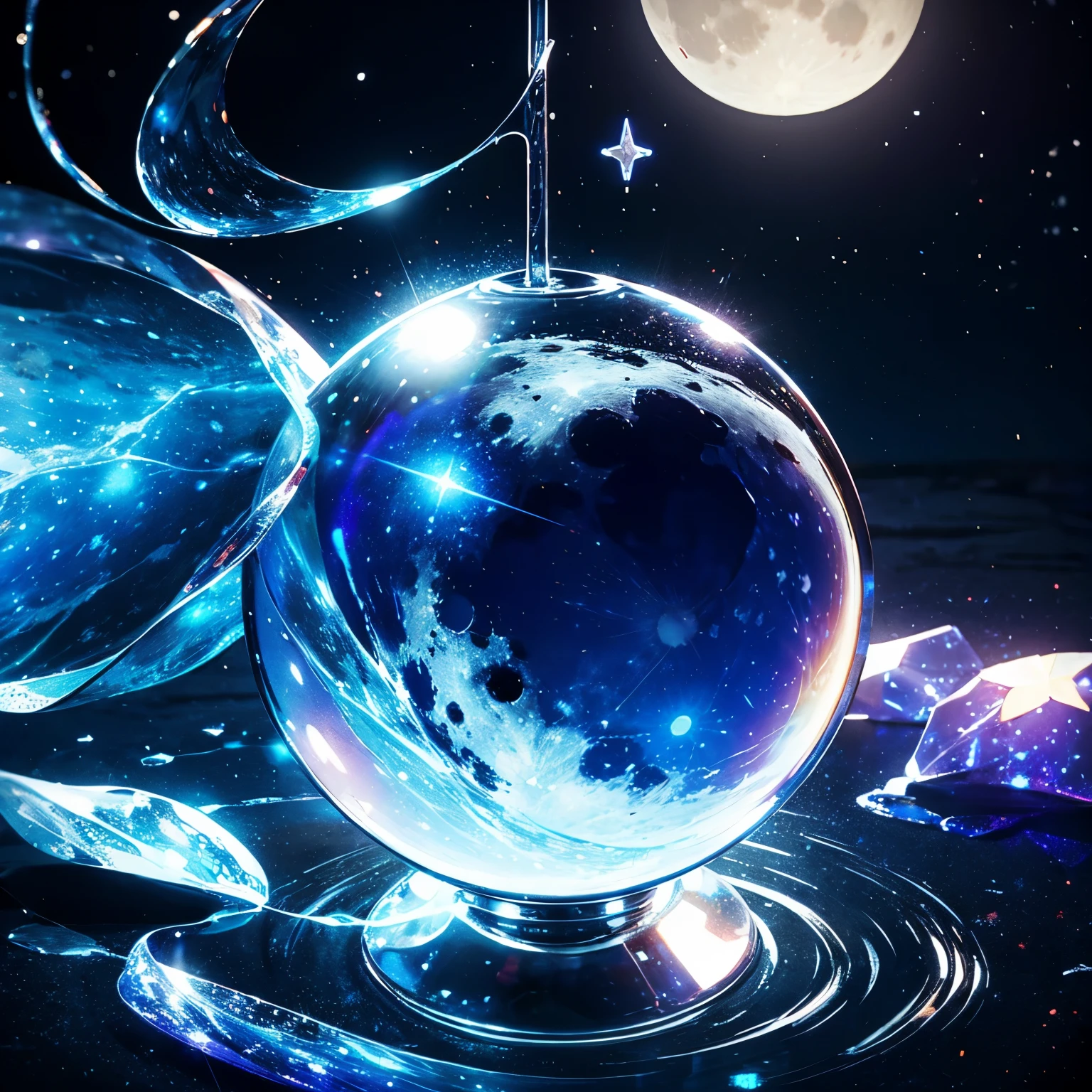 moon in glass star