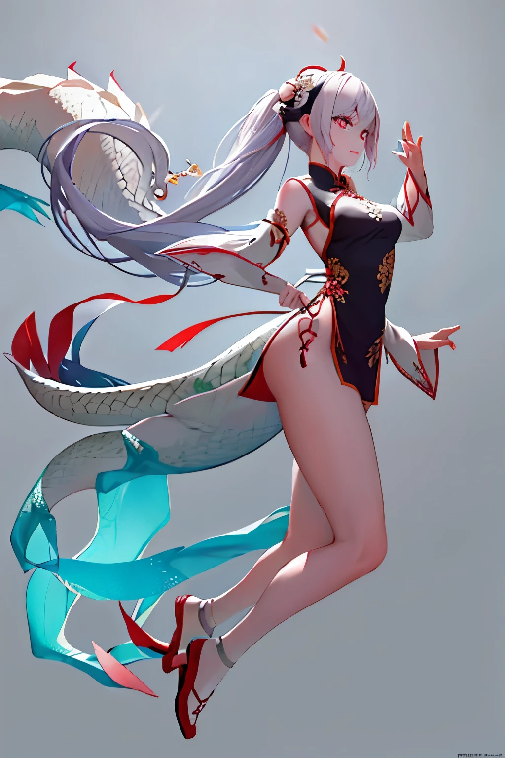 girl, side profile, Pure white background, Chinese dragon in Full body phase, 8K resolution --s2
A beautiful Chinese girl is depicted in profile against a pristine white background. In front of her, a majestic Chinese dragon unfurls, basking in the ultra-high resolution 8K imagery. The girl's eyes are wide with wonder as she takes in the astonishing sight of the dragon in its full body transformation. Her delicate features and graceful form are captured in exquisite detail, making this a truly outstanding and vibrant masterpiece.