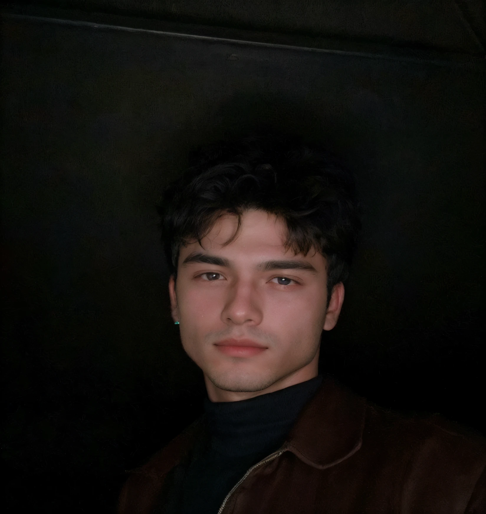 there is a man in a brown jacket and a black shirt, headshot Foto do perfil, cerca de 19 anos, imagem de qualidade muito baixa, tirada no final dos anos 2000, Foto do perfil, tirada em meados dos anos 2000, imagem frontal, Tommy 1 6 anos, 18 anos de idade, imagem de perfil, Christian Orrillo