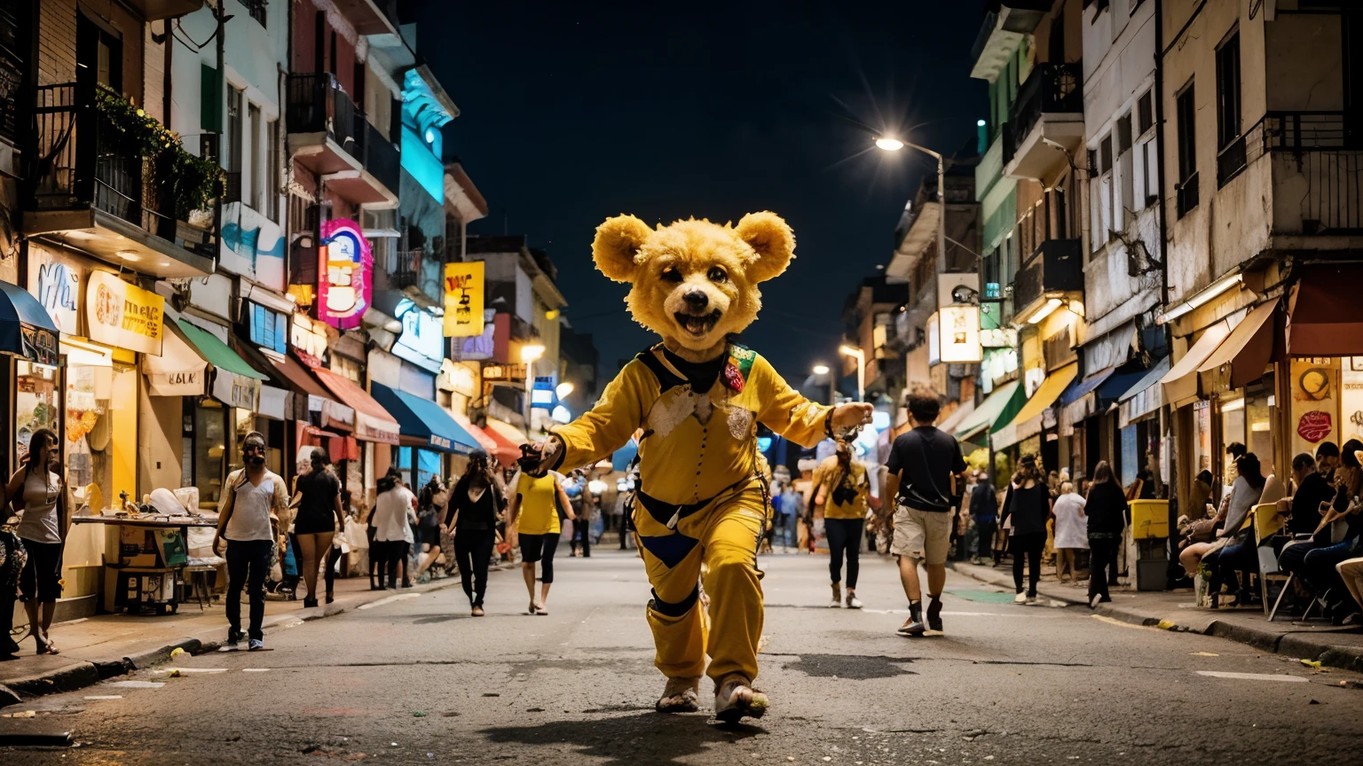 chopp & cia, melhor qualidade, obra de arte, detalhado, realistico, Surreal carnival brasilian scene with bright lights, strange creatures, dreamlike, vibrant, stylized, surreal, high detail, chopp
