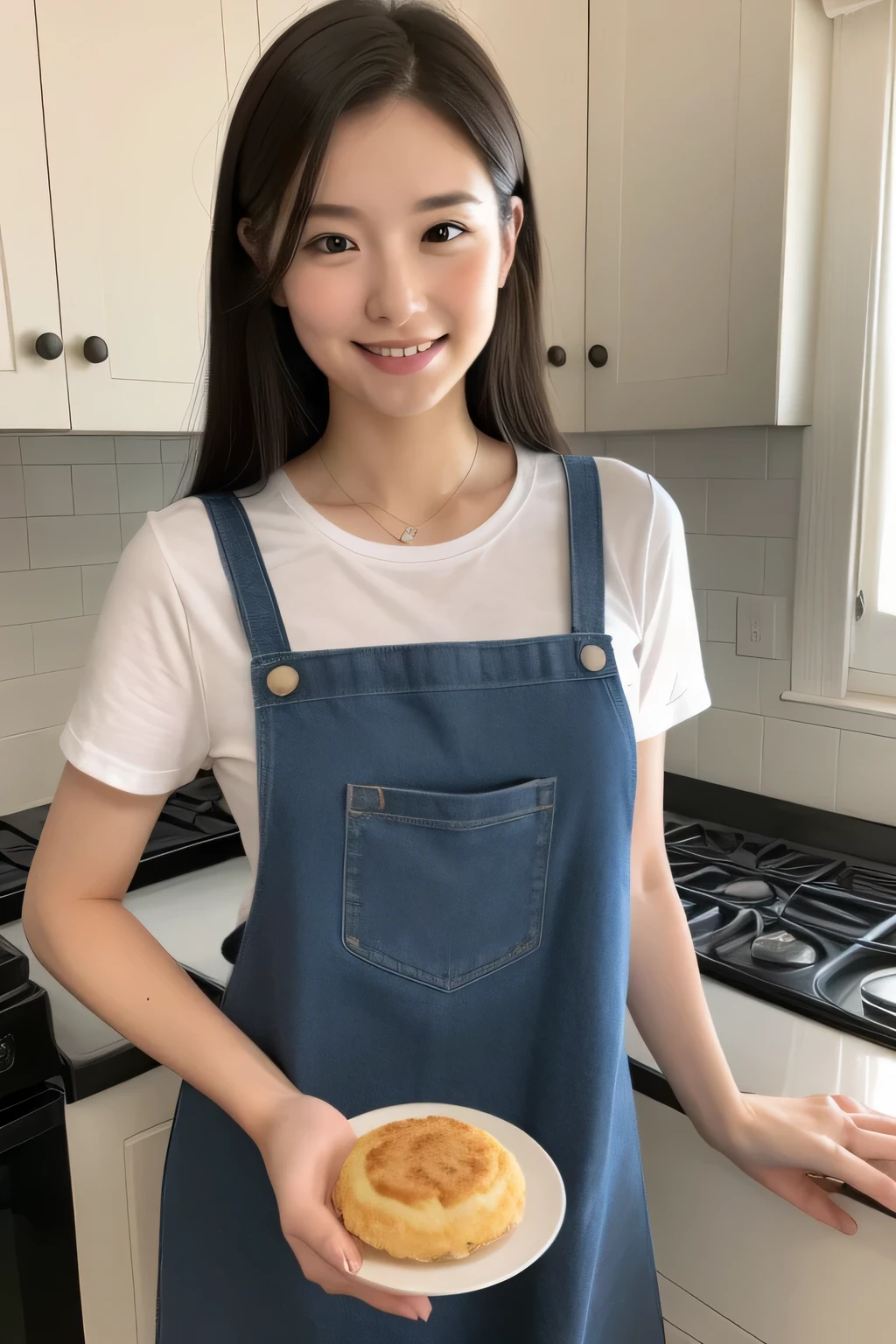 hightquality、masterpiece、ultra res、cute girl face、kitchin、barechested、pinafore、NAKED Apron、full body Esbian、Famous actresses of Japan、Very beautiful face、A sexy