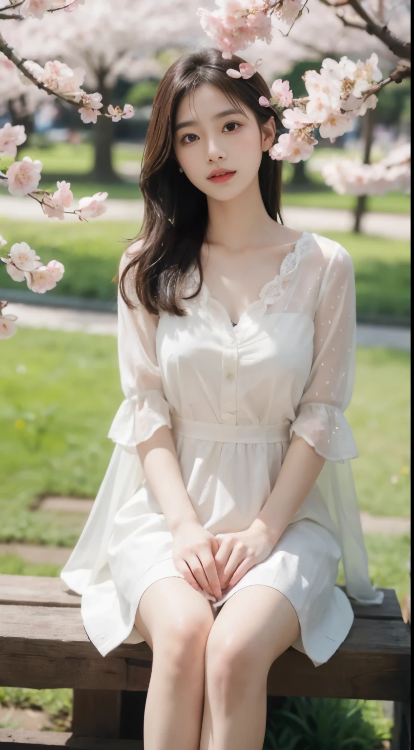 Spring, warm spring sun, natural portrait, a woman wearing red lipstick squatting, Chinese style portrait, a woman wearing a hat and dress holding a flower, three-dimensional portrait, a woman wearing a white dress sitting on the windowsill,
