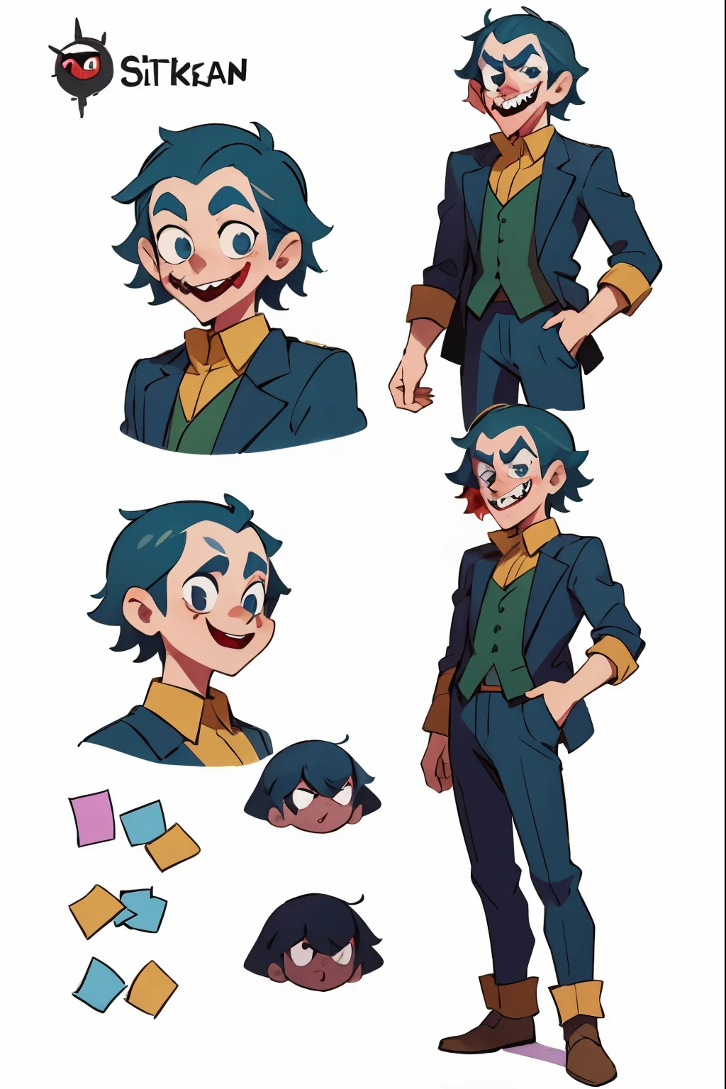 Joker from batman but hes a hafling in a character sheet style