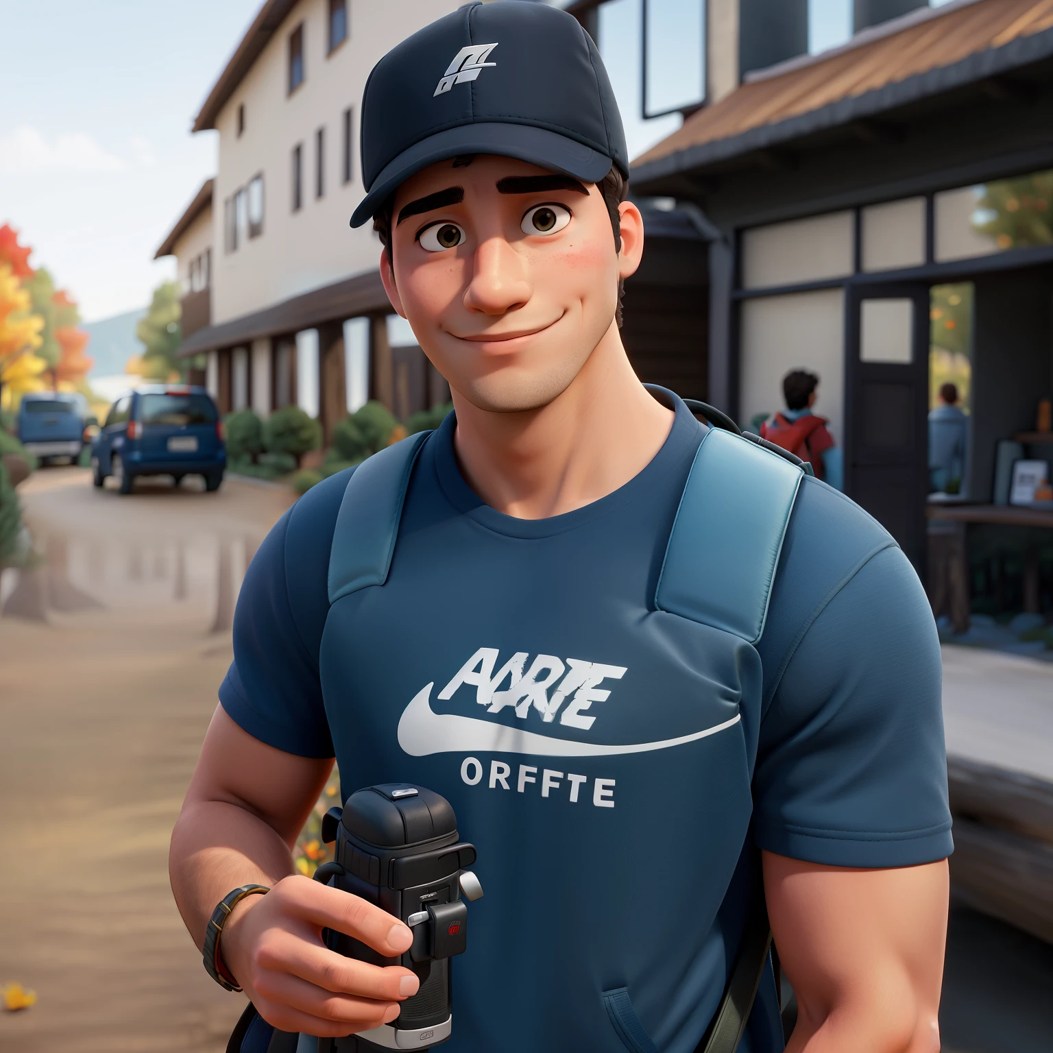 arafed man with a backpack and a backpack standing in front of a tree, around 1 , profile picture, 8k selfie photograph, headshot profile picture, professional profile picture, portait photo profile picture, detailed unblurred face, in front of a forest background, profile pic, taken at golden hour, portrait mode photo, during autumn