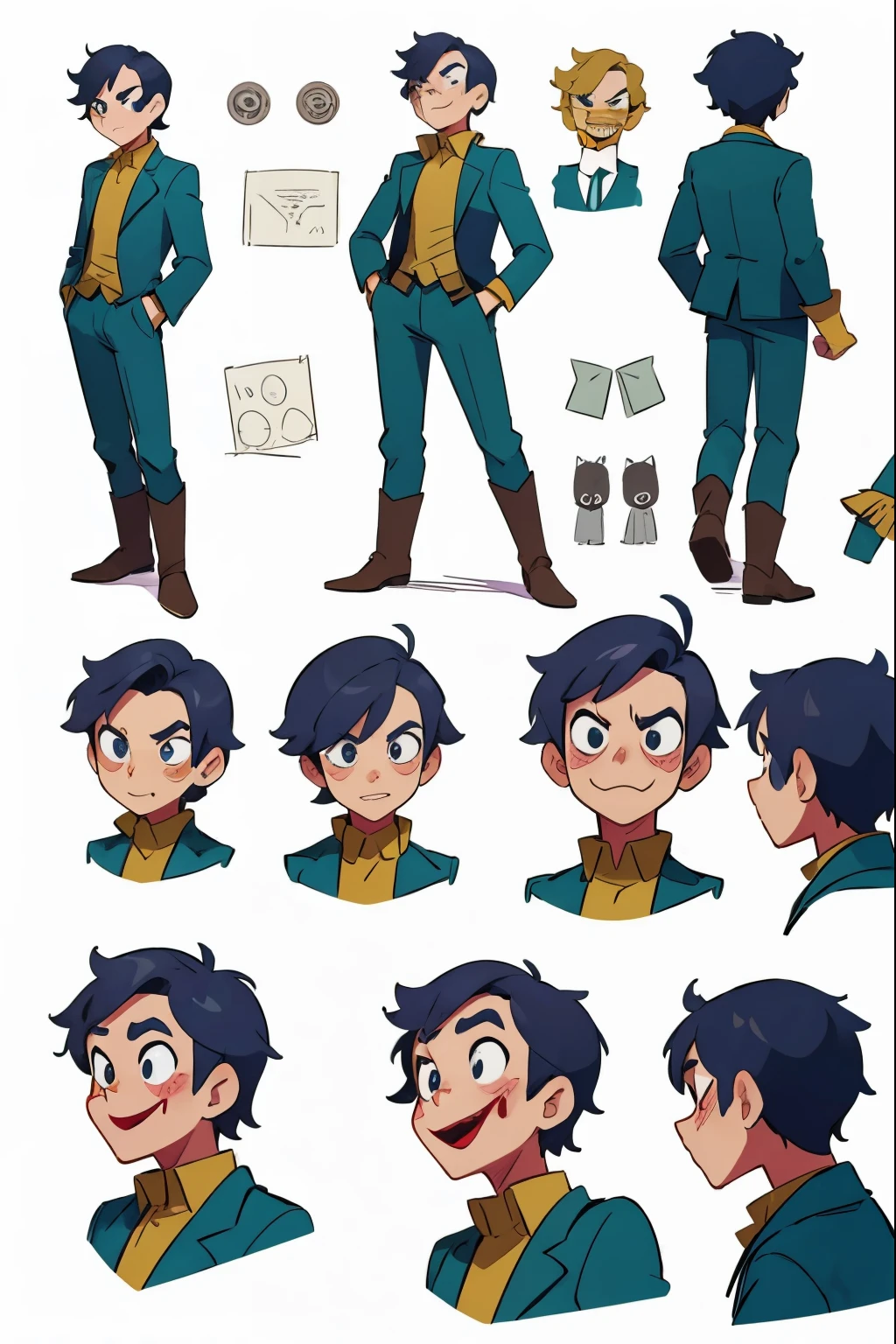 Joker from batman (Heath ledger) but hes short in a character sheet style