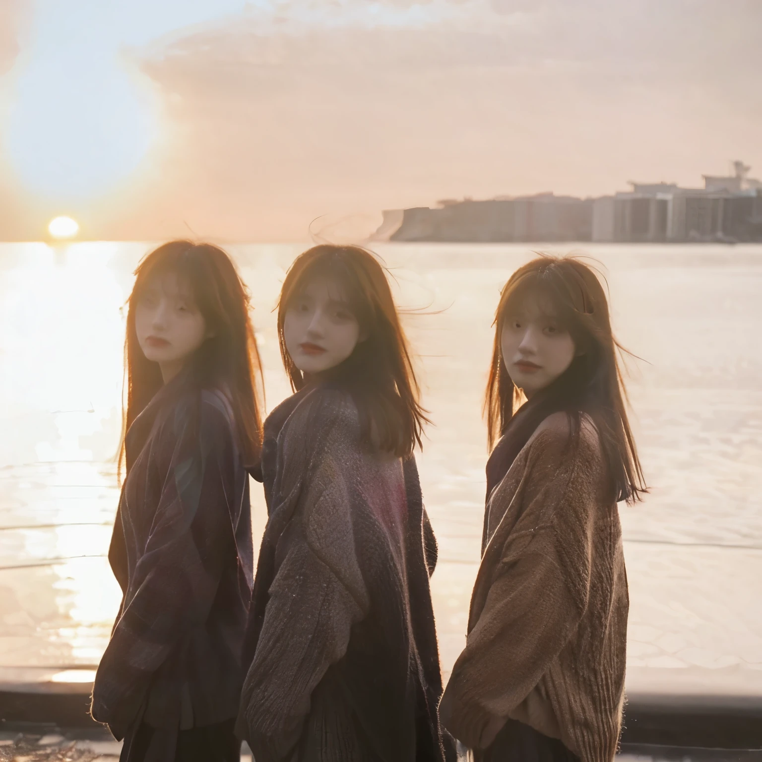 make group photo 7 girls similiar to sunrise concept photo by gfriend