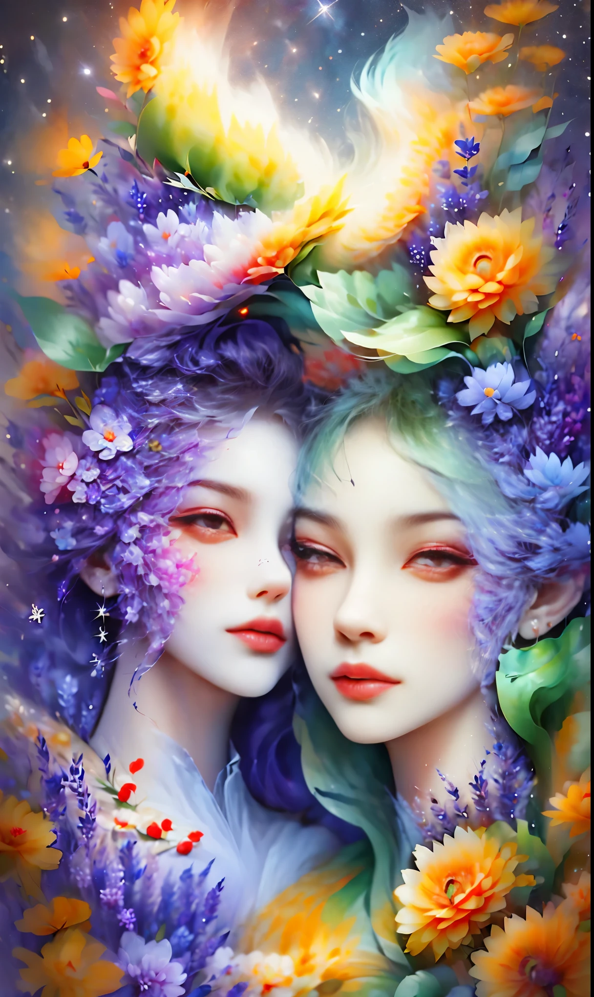 cancer: zodiac signs, girly, starry sky, slim, 8k, Sensitive, emotional, Warm, nourish others, sentimental, emotional.