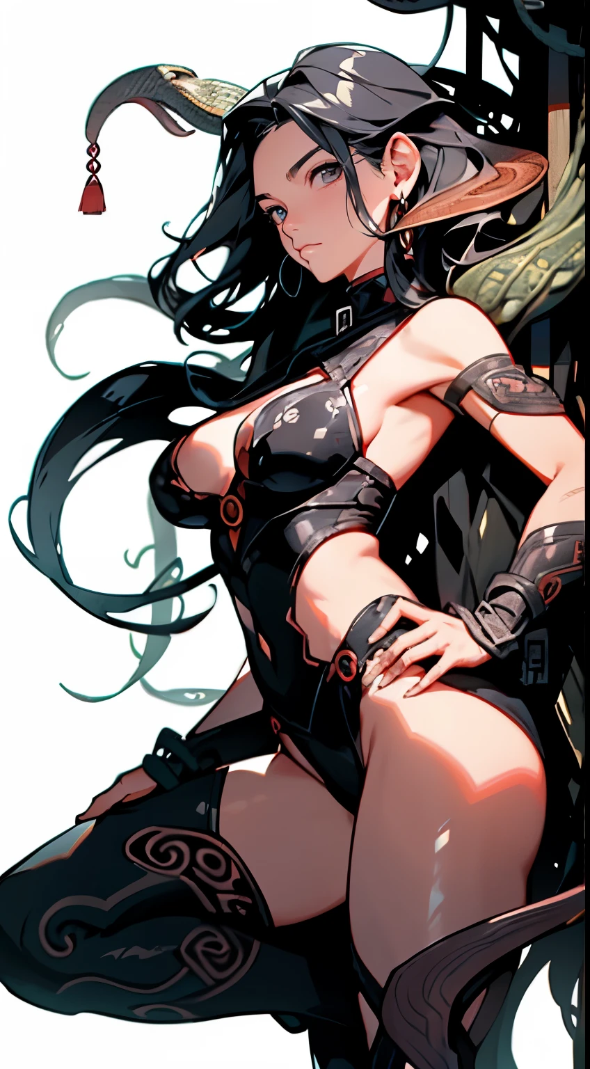 wantun-tentacles,tentacles,tentacle sex, pixiv, shin hanga, scaly!!!, big snake, giant snake, his trunk is a huge tentacle, umamusume, big tentacle sneak around, serpentine pose, giant coiling snake machine, snake is surrounding them